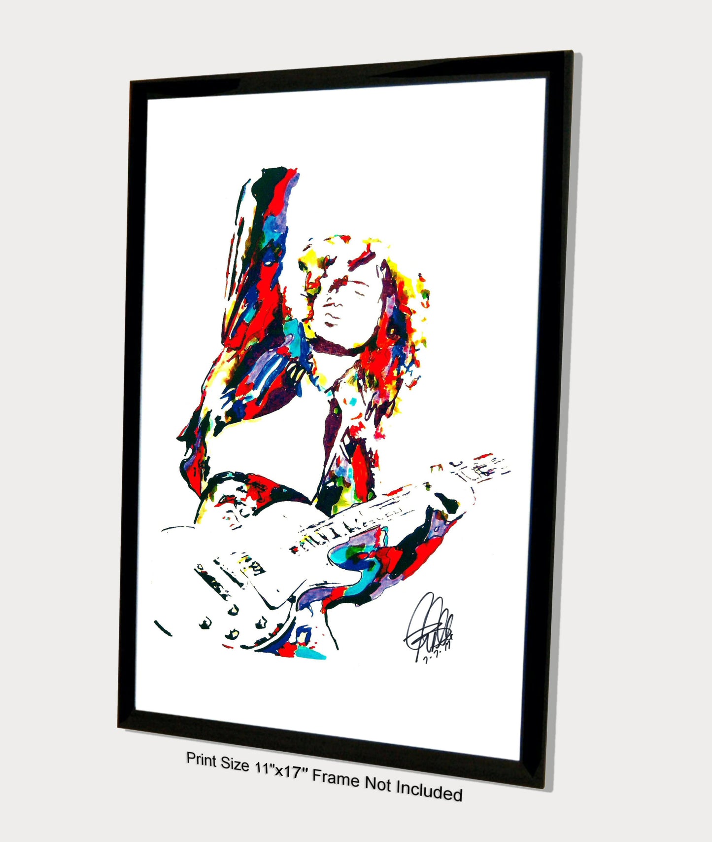 Jimmy Page Led Zeppelin Les Paul Guitar Music Poster Print Wall Art 11x17