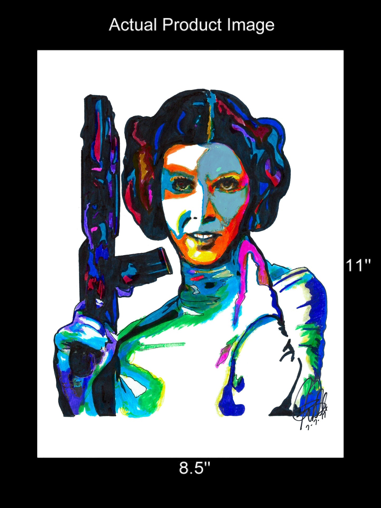 Princess Leia Carrie Fisher Star Wars Poster Print Wall Art 8.5x11
