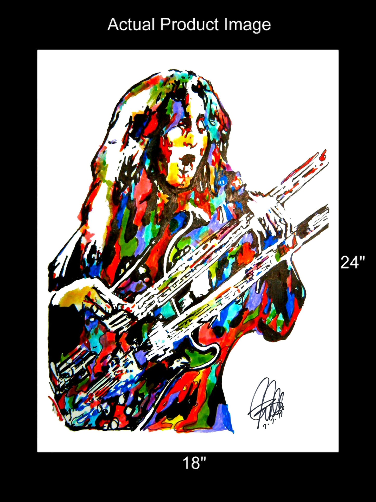 Geddy Lee Rush Bass Guitar Rock Music Poster Print Wall Art 18x24