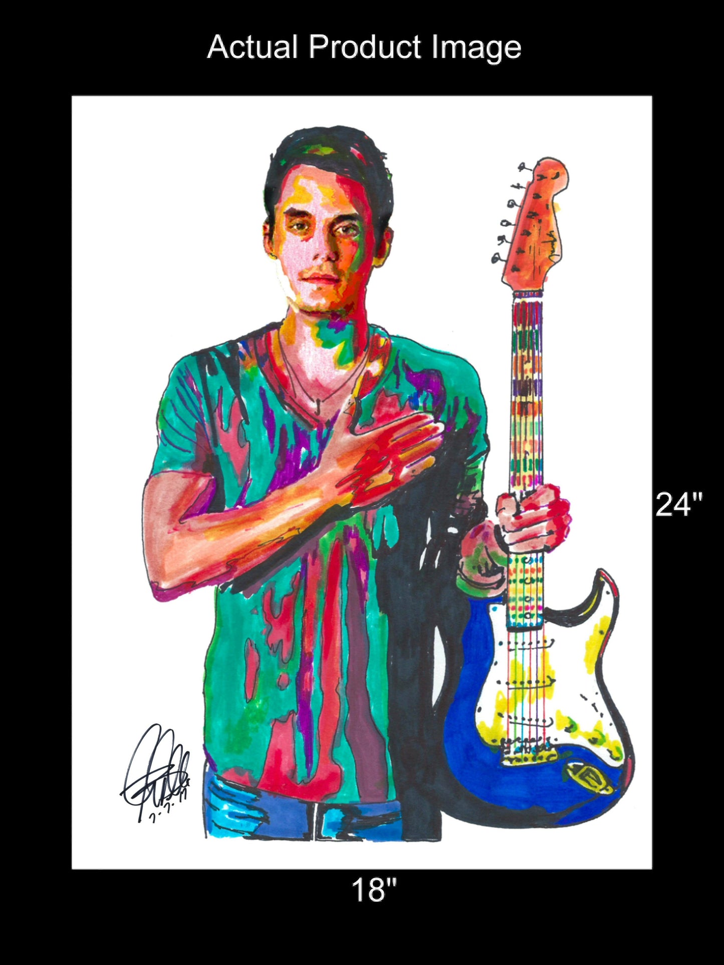 John Mayer Gultar Singer Blues Rock Music Poster Print Wall Art 18x24