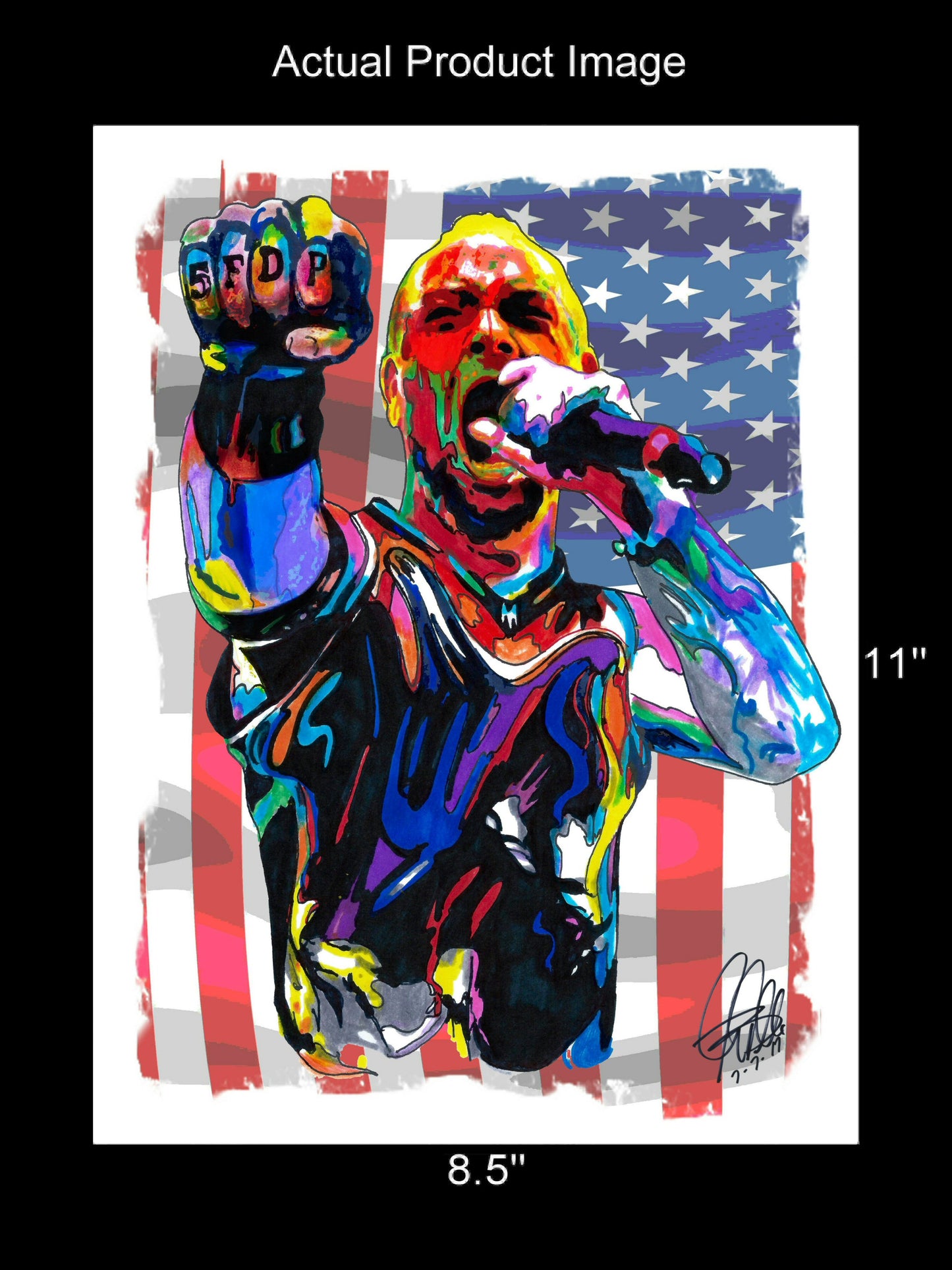 Ivan Moody Five Finger Death Punch Metal Music Poster Print Wall Art 8.5x11