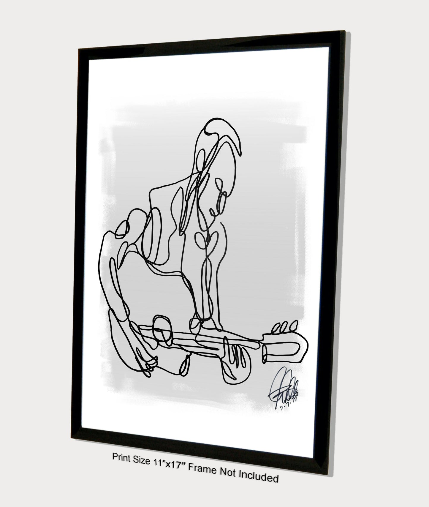 Acoustic Jazz Guitar Player Music Poster Print Wall Art 11x17