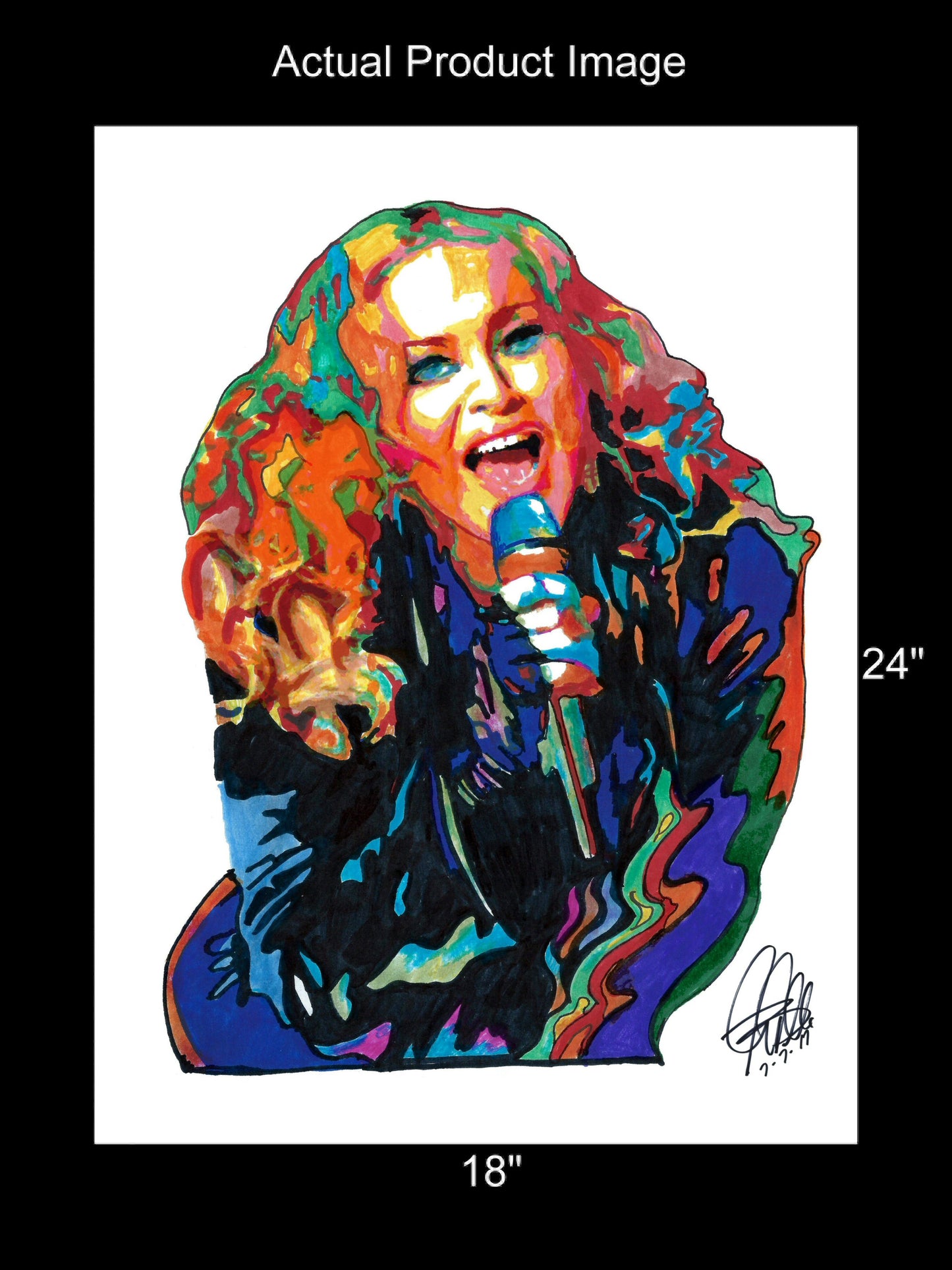 Madonna Singer Dance Pop Rock Music Print Poster Wall Art 18x24