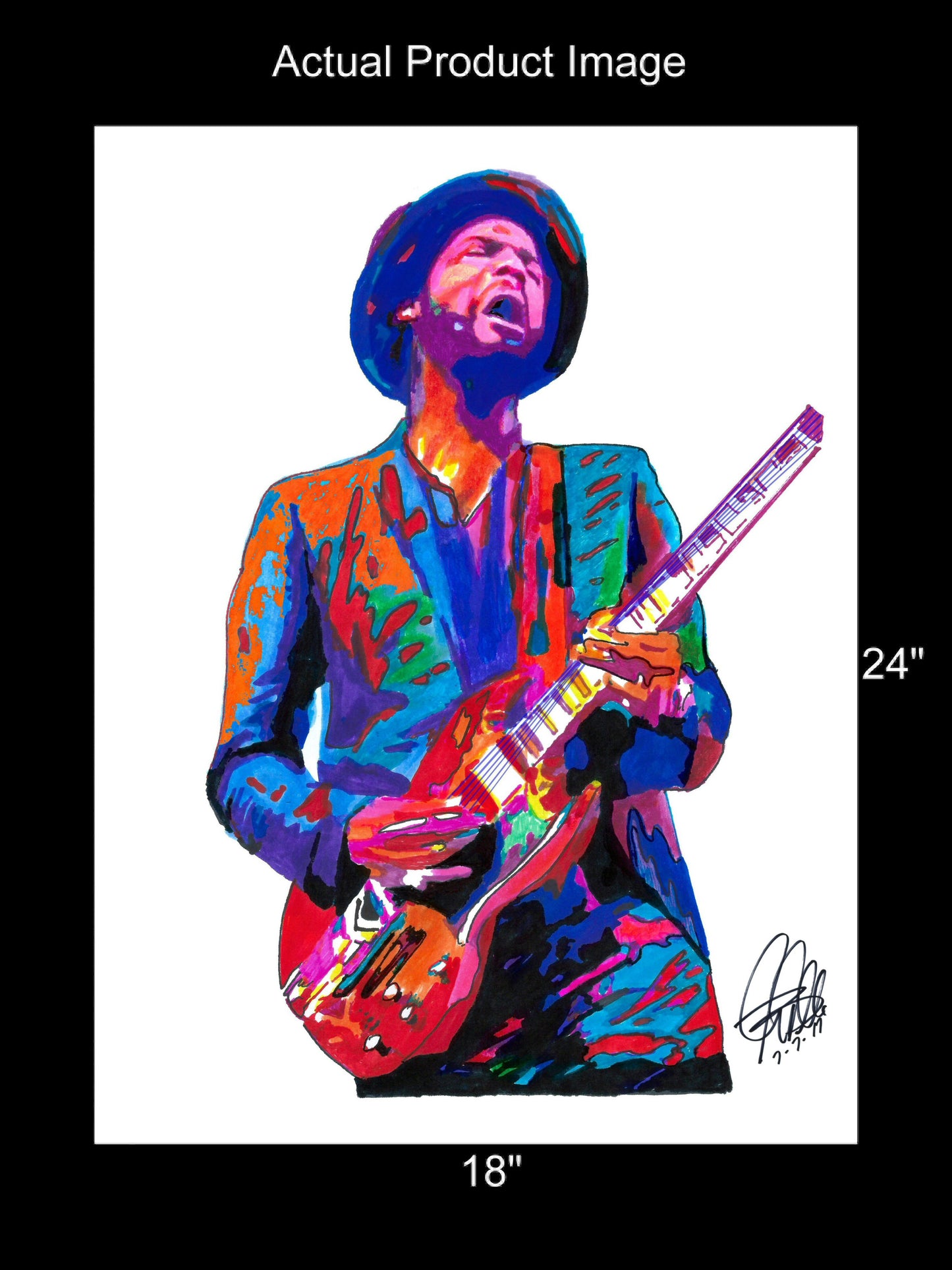 Gary Clark Jr Singer Guitar Blues Rock Music Print Poster Wall Art 18x24