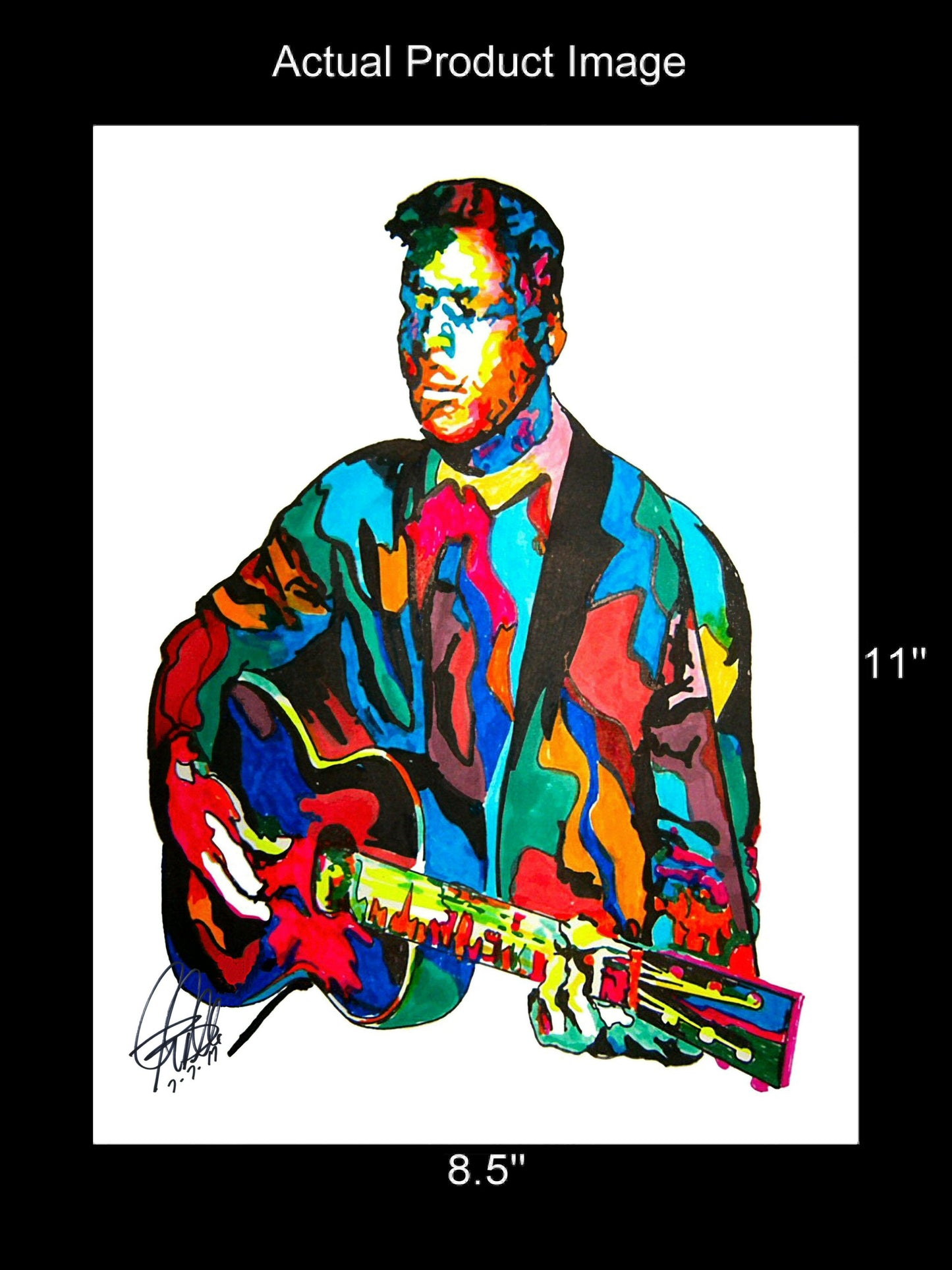 Blind Lemon Jefferson Guitar Blues Music Poster Print Wall Art 8.5x11