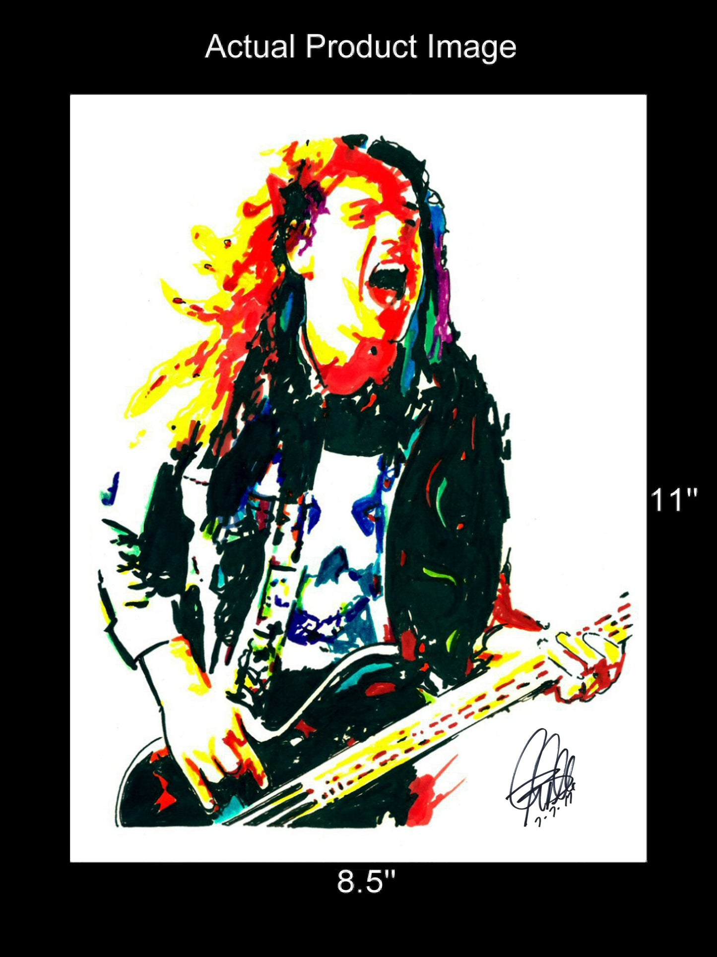 Cliff Burton Metallica Bass Heavy Metal Music Print Poster Wall Art 8.5x11