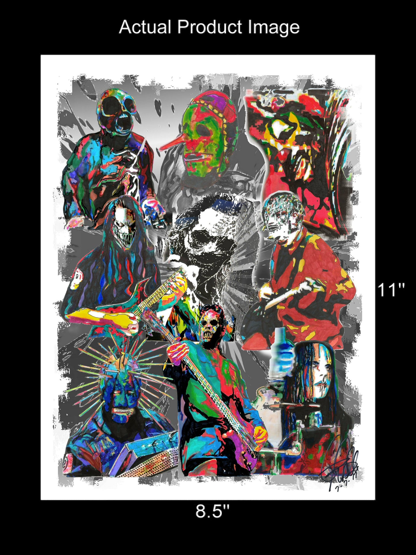 Slipknot Corey Taylor Heavy Metal Rock Music Poster Print Wall Art 8.5x11