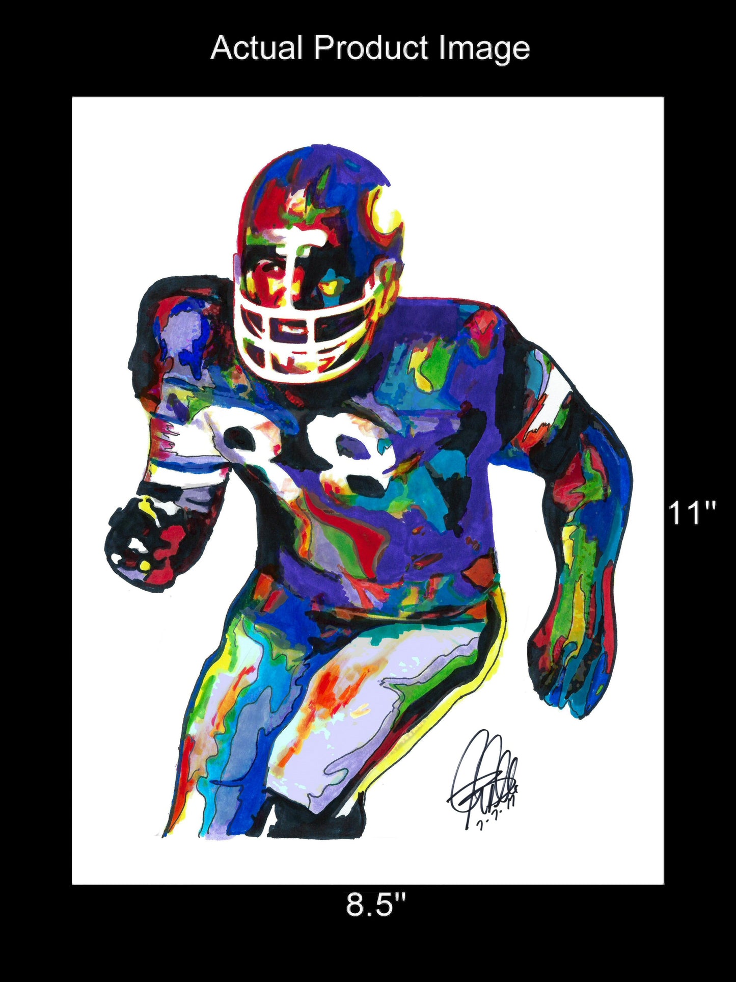 Alan Page Minnesota Vikings Tackle Football Sports Poster Print Wall Art 8.5x11