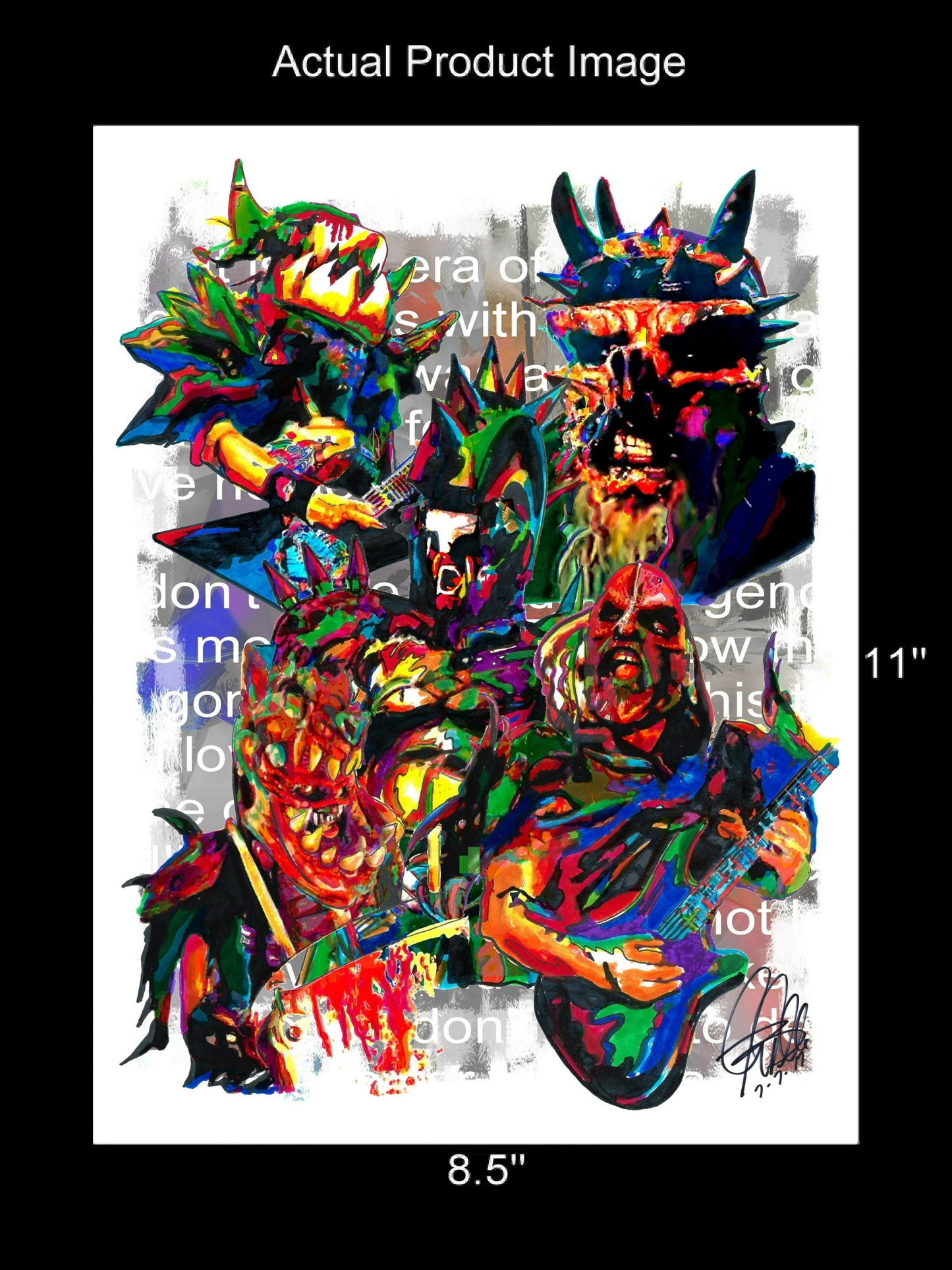 GWAR Oderus Beefcake Balsac Flattus Jizmak Music Print Poster Wall Art 8.5x11