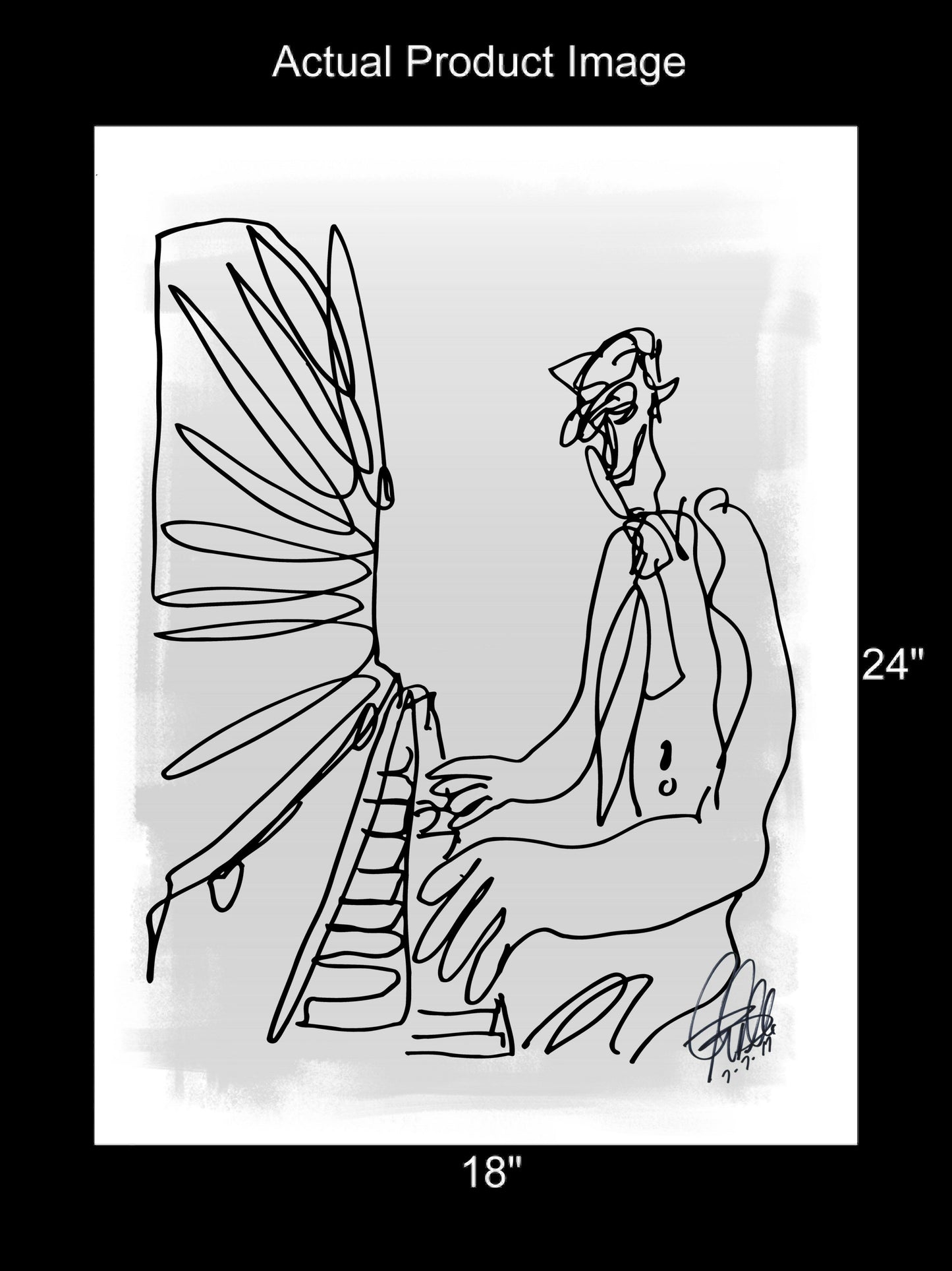 Piano Player Music Poster Print Wall Art 18x24