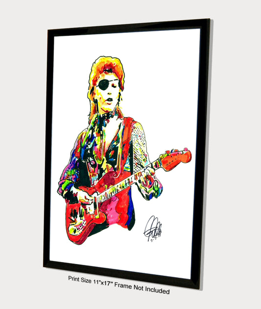 David Bowie Ziggy Stardust Glam Rock Music Print Poster Wall Art 11x17