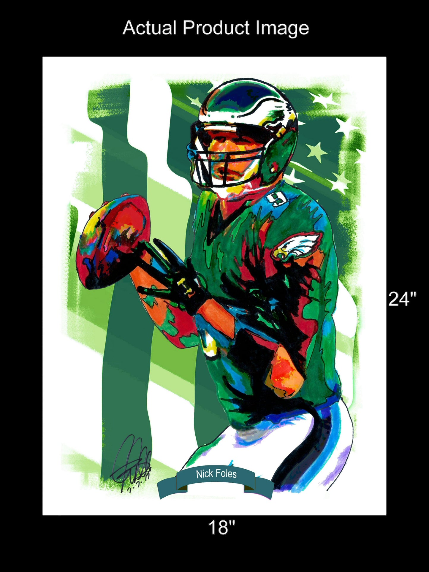 Nick Foles Philadelphia Eagles Football Poster Print Wall Art 18x24