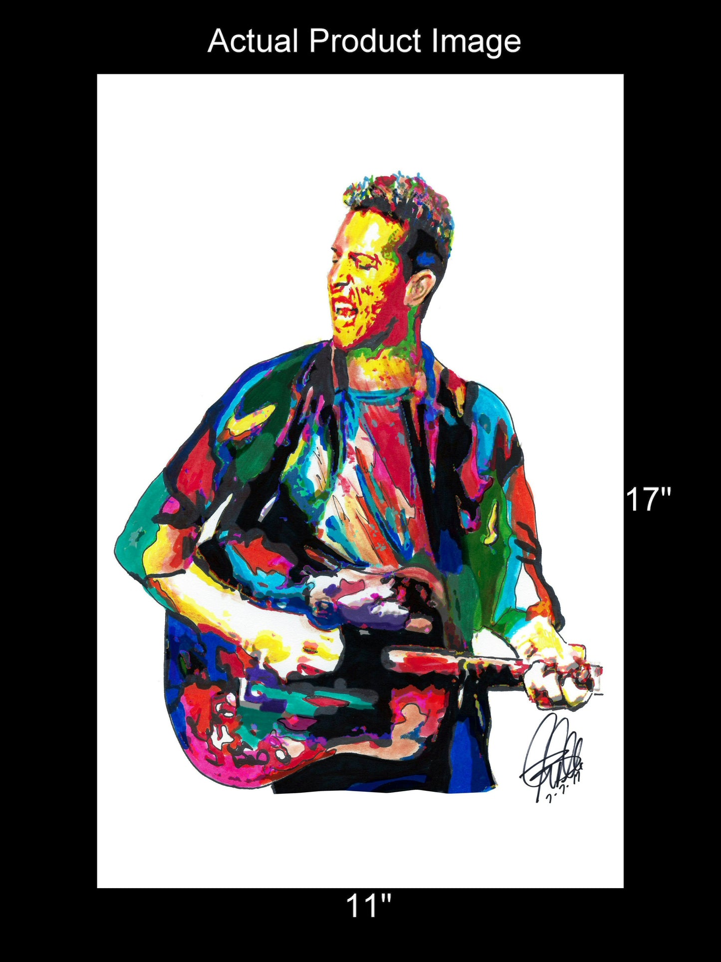 Chris Martin Coldplay Singer Guitar Rock Music Poster Print Wall 11x17