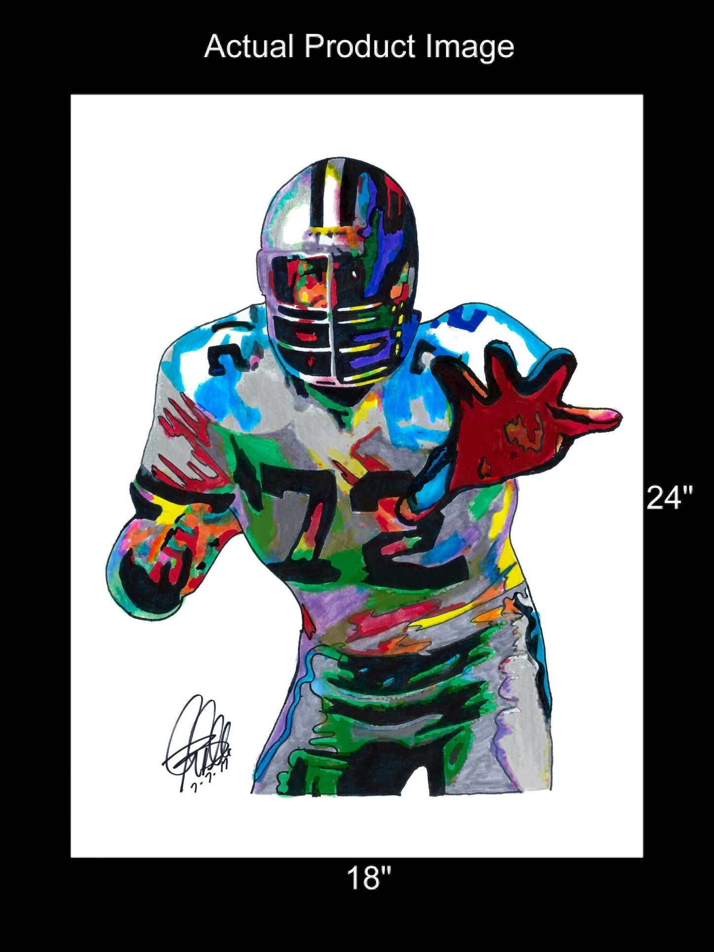 Ed Too Tall Jones Dallas Cowboys Sports Poster Print Wall Art 18x24