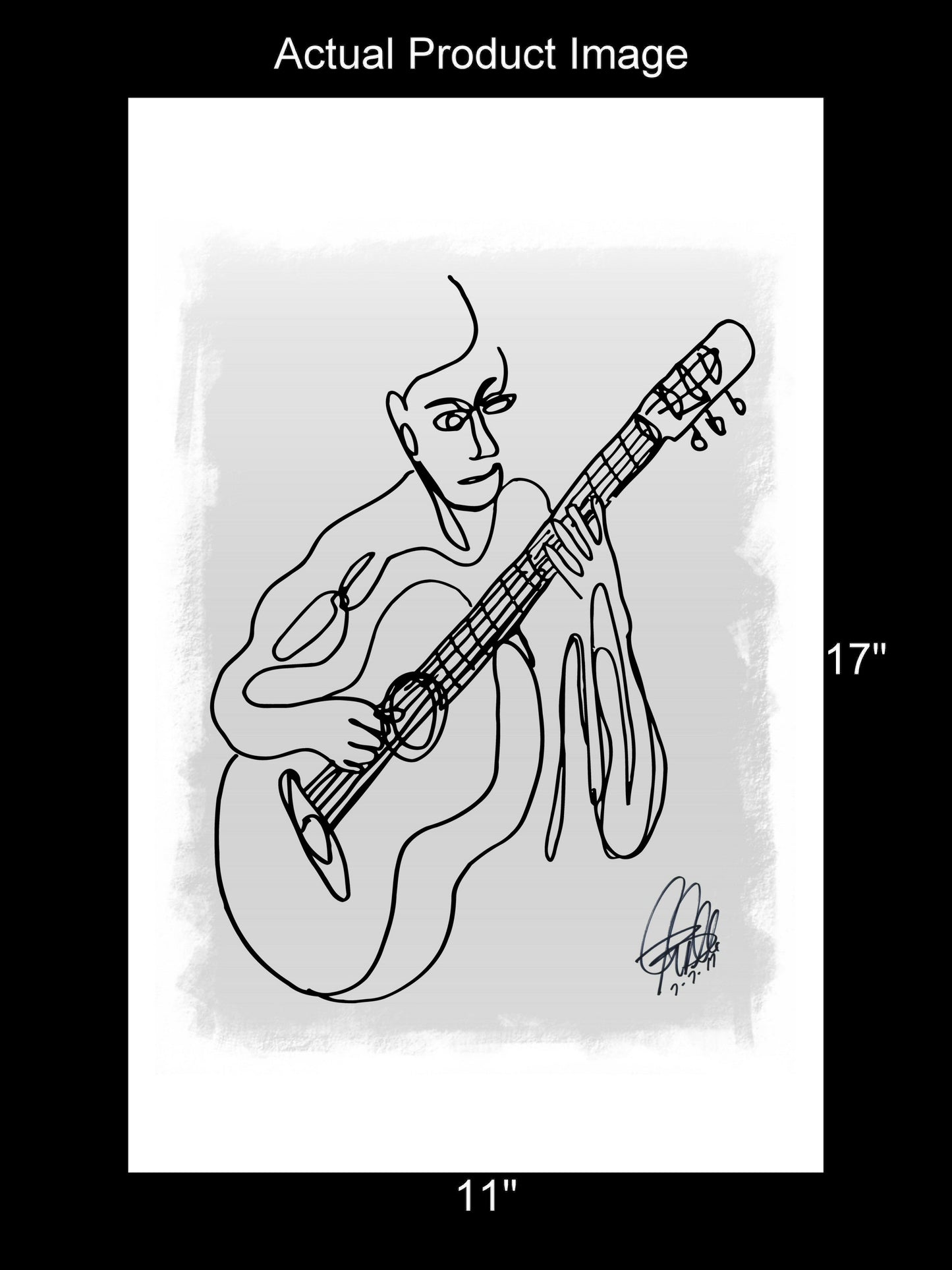 Classical Guitar Performer Music Poster Print Wall Art 11x17
