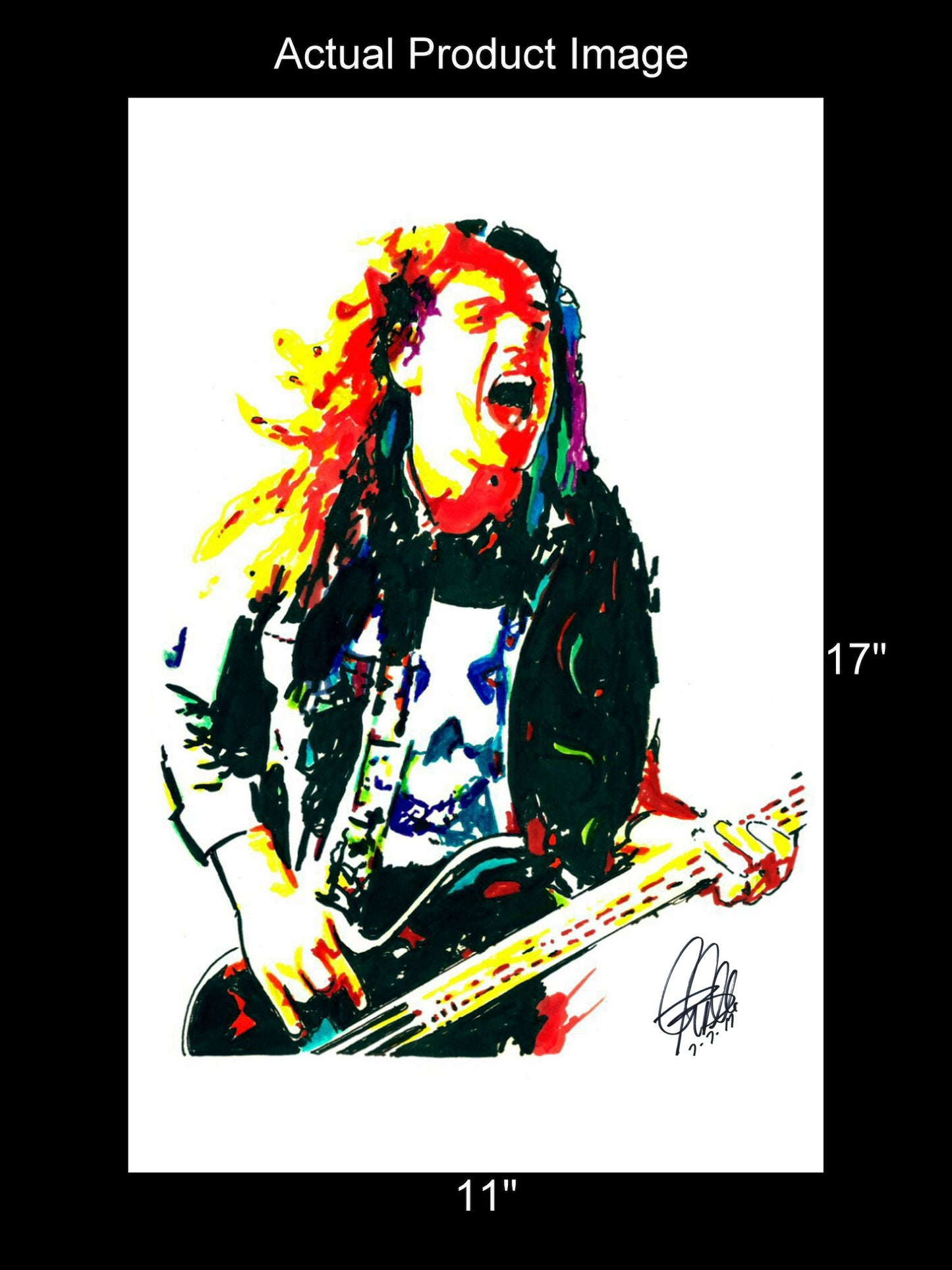 Cliff Burton Metallica Bass Heavy Metal Music Print Poster Wall Art 11x17