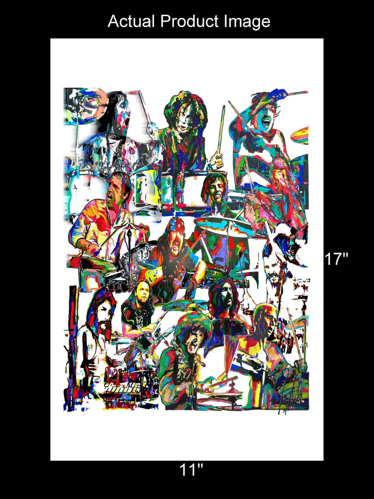 Drummers John Bonham Buddy Rich Keith Moon Ringo Music Poster Print 11x17