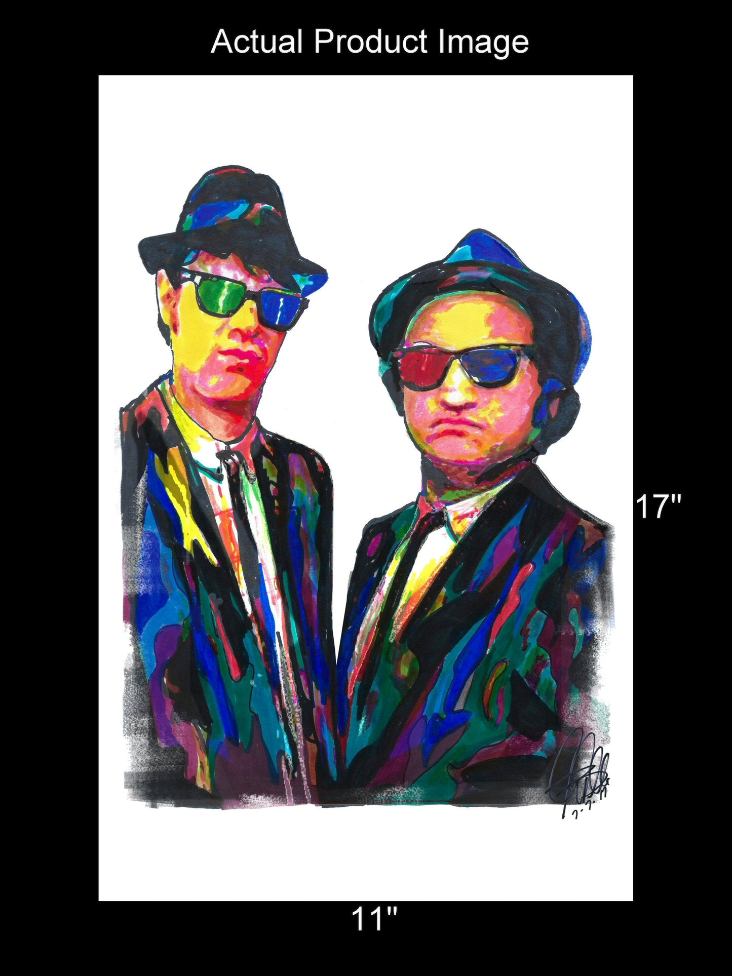 The Blues Brothers Dan Aykroyd John Belushi Jake Elwood Art Print Poster 11x17
