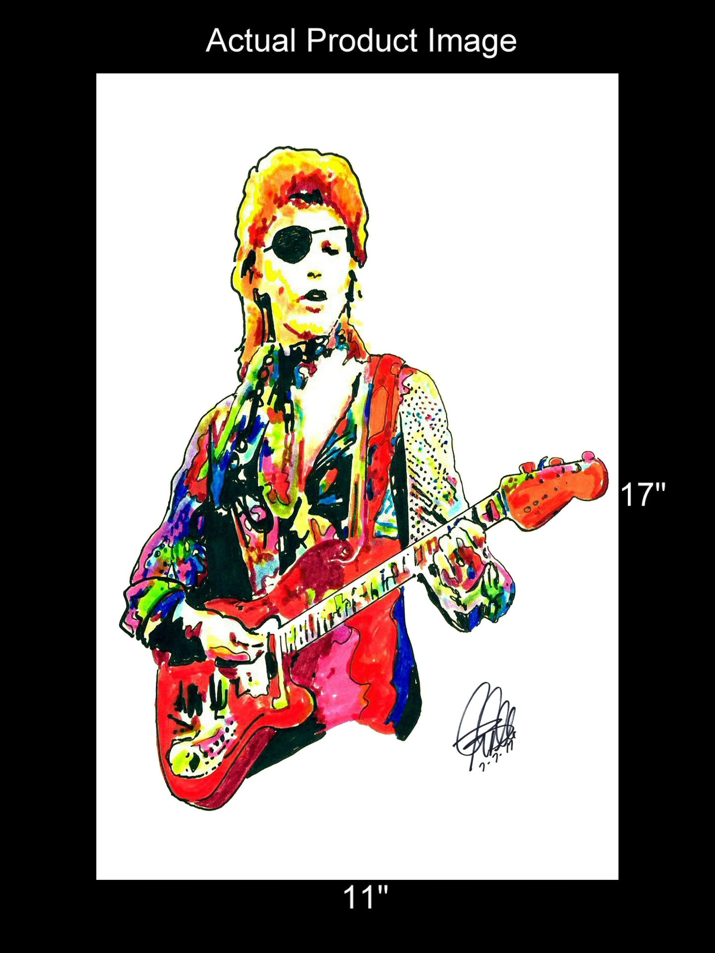 David Bowie Ziggy Stardust Glam Rock Music Print Poster Wall Art 11x17