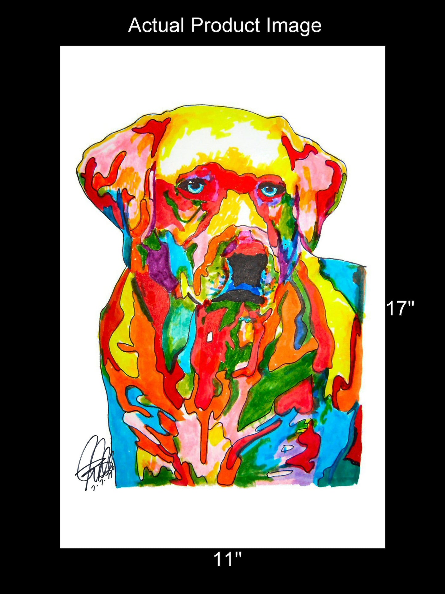 Labrador Retriever Yellow Lab Dog Print Poster Wall Art 11x17