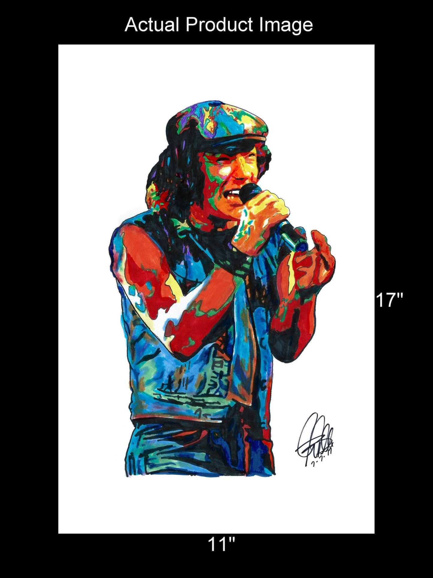 Brian Johnson ACDC Hard Rock Music Poster Print Wall Art 11x17