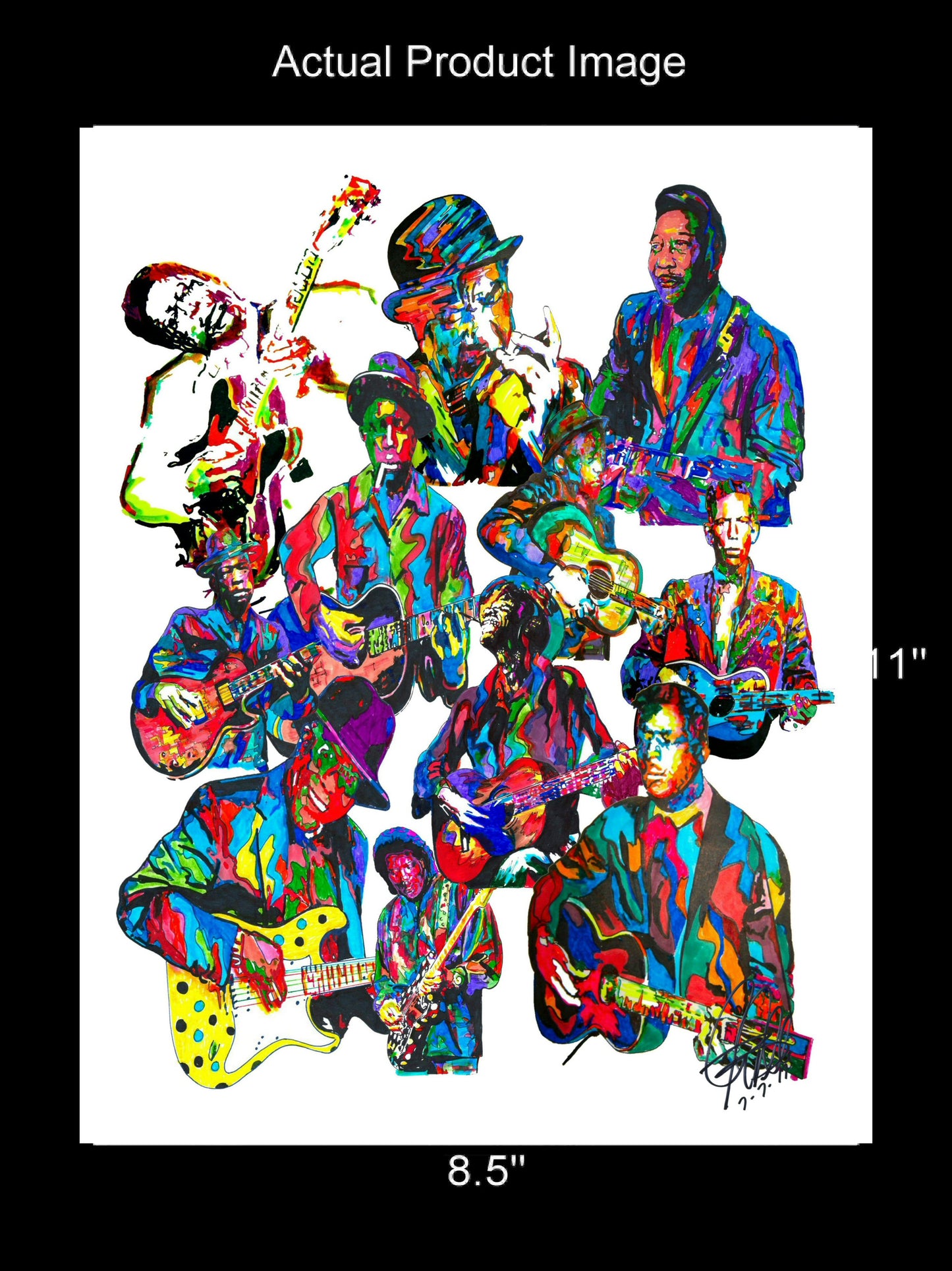 Blues Players Robert Johnson Buddy Guy Music Print Poster Wall Art 8.5x11