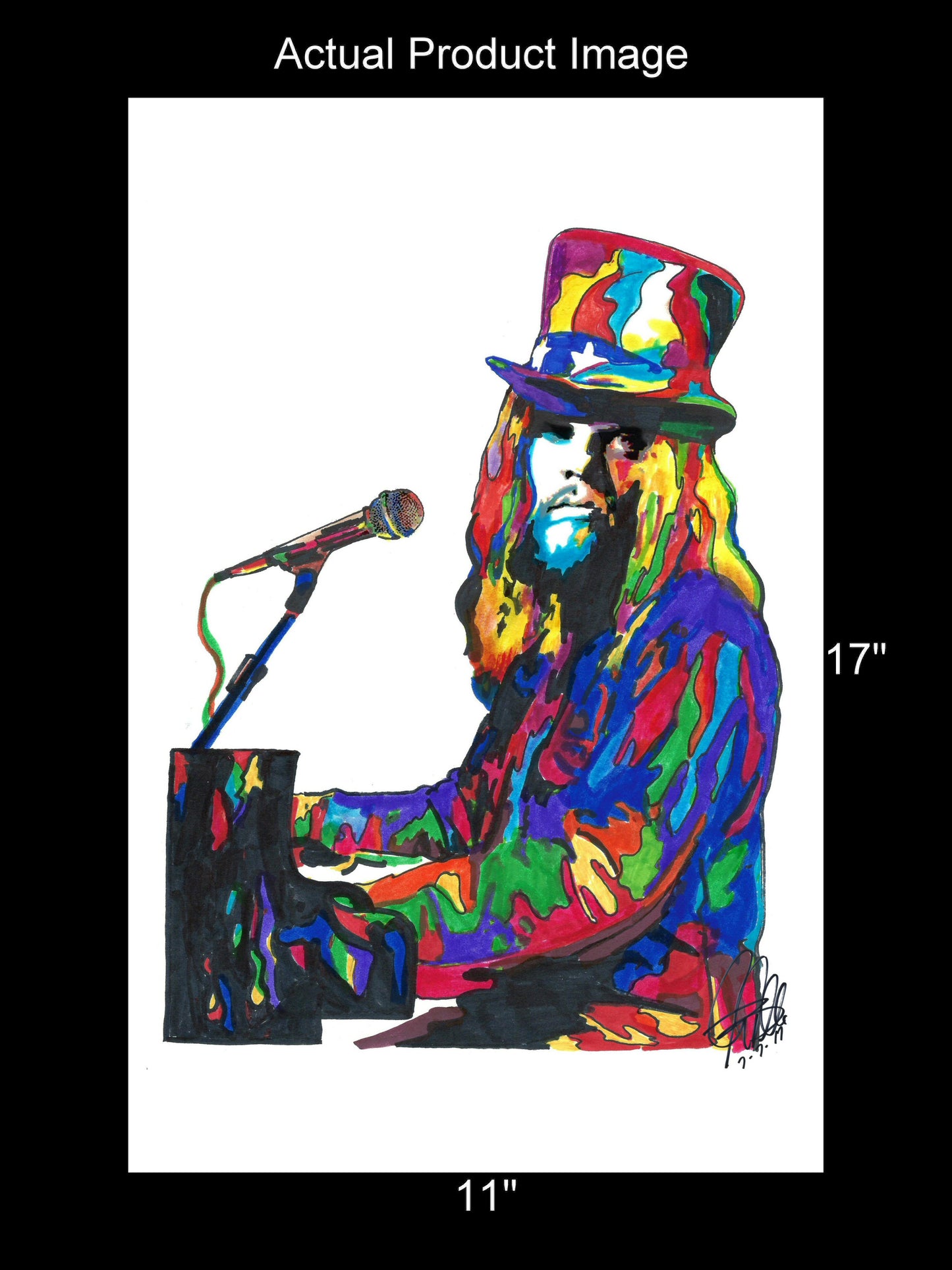 Leon Russell Guitar Piano Singer Rock Music Poster Print Wall Art 11x17