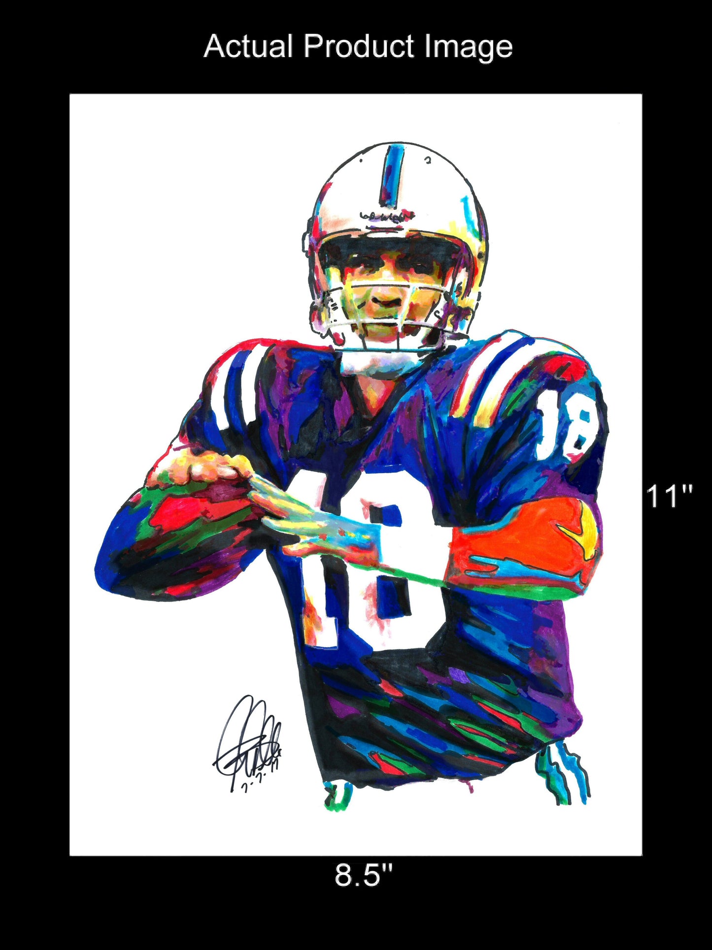 Peyton Manning Indianapolis Colts Football Sports Poster Print Wall Art 8.5x11