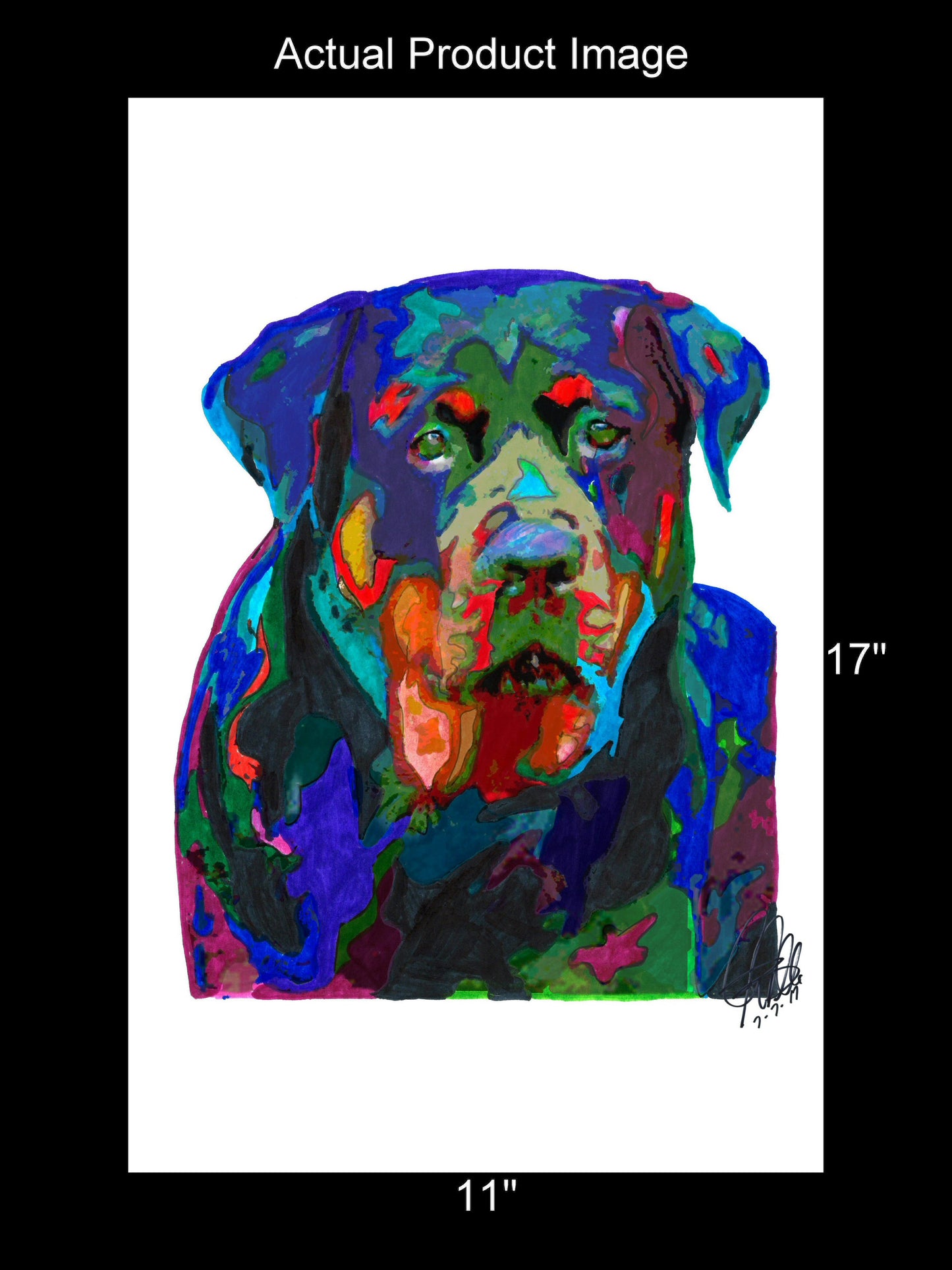 Rottweiler Pet Guard Dog Print Poster Wall Art 11x17