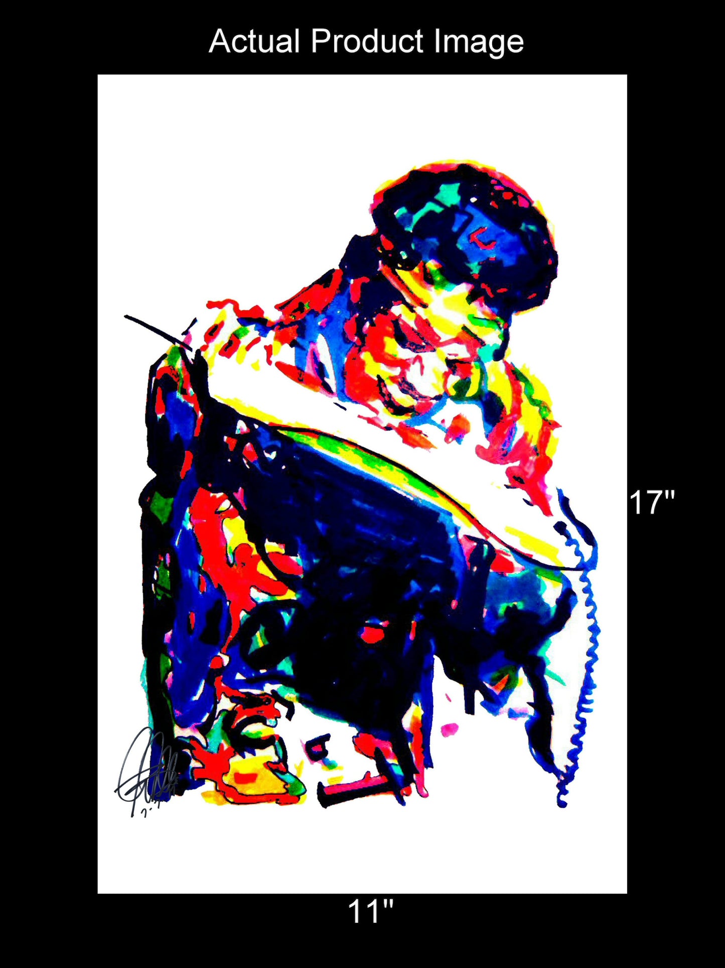 Jimi Hendrix Guitar Blues Rock Music Poster Print Wall Art 11x17