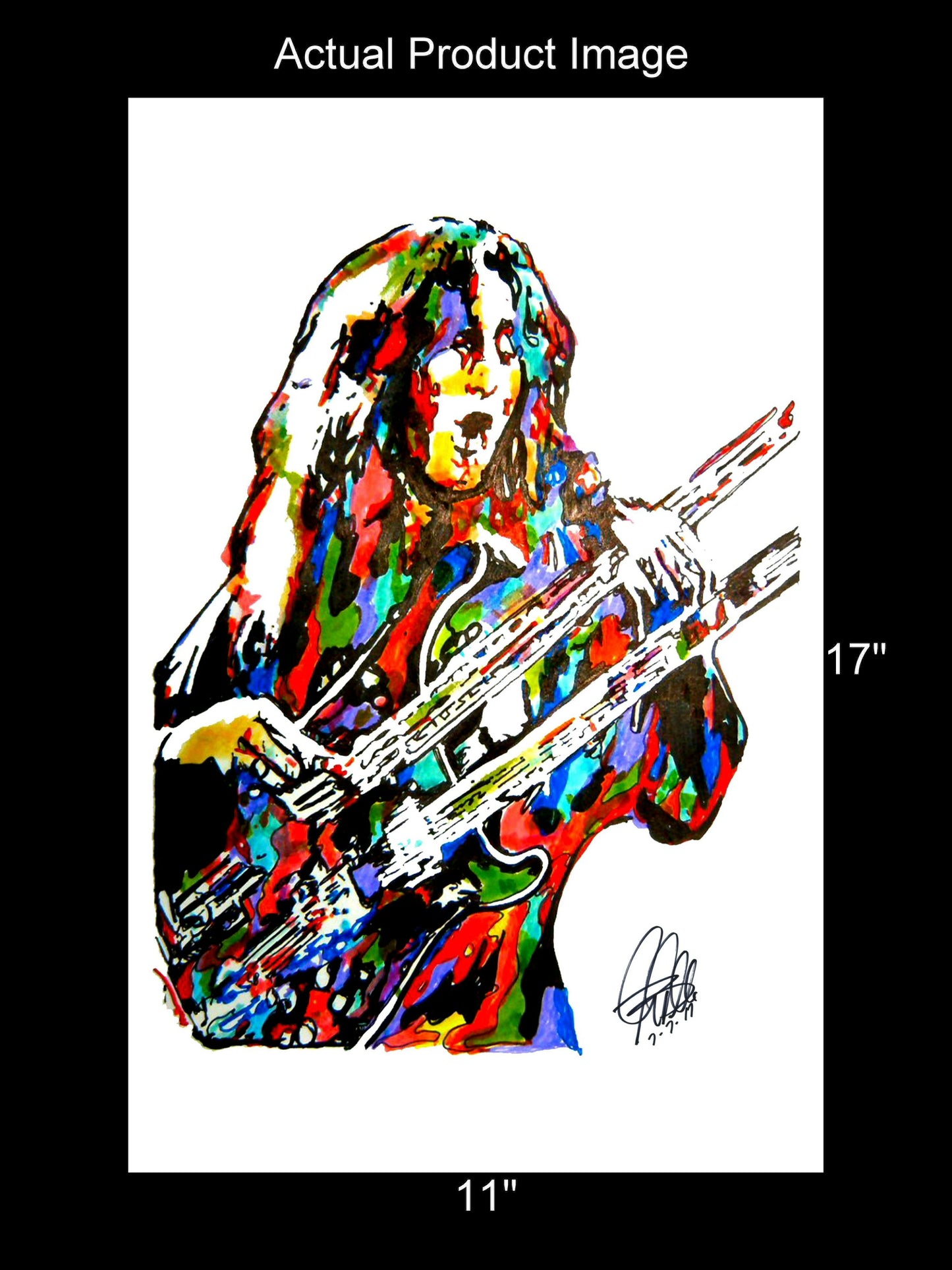 Geddy Lee Rush Bass Guitar Rock Music Poster Print Wall Art 11x17
