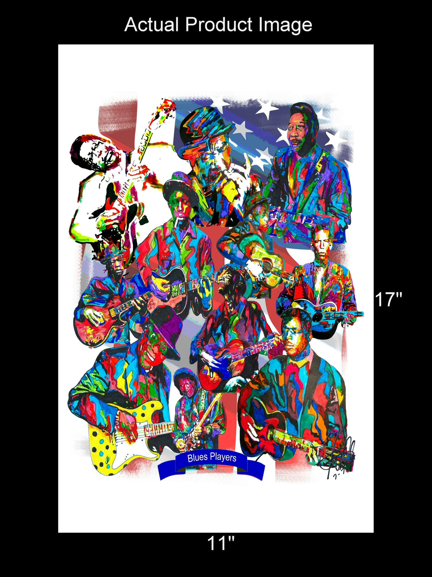 Blues Players BB King Robert Johnson Music Print Poster Wall Art 11x17