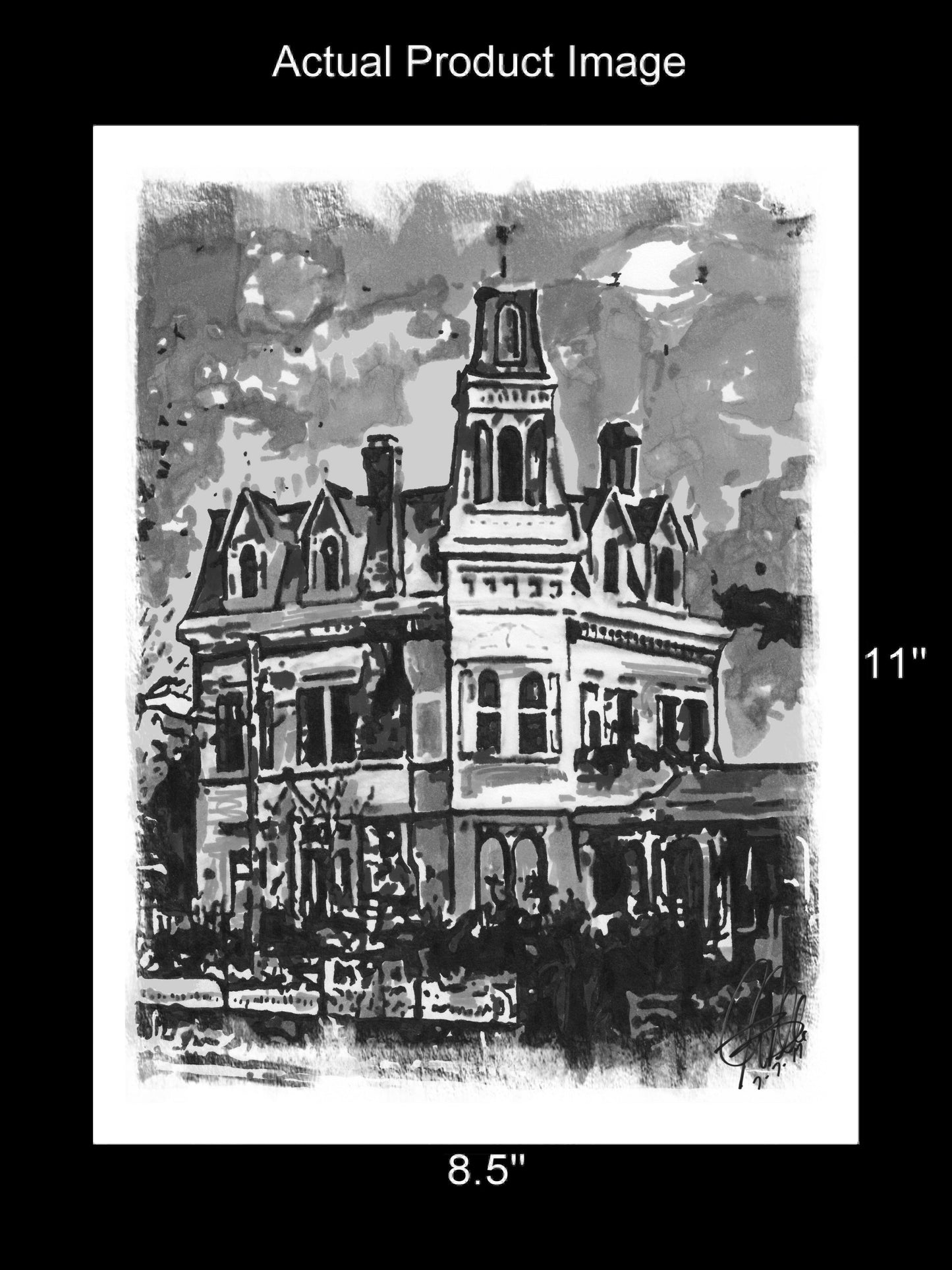 The Addams Family Mansion Poster Print Wall Art  8.5x11