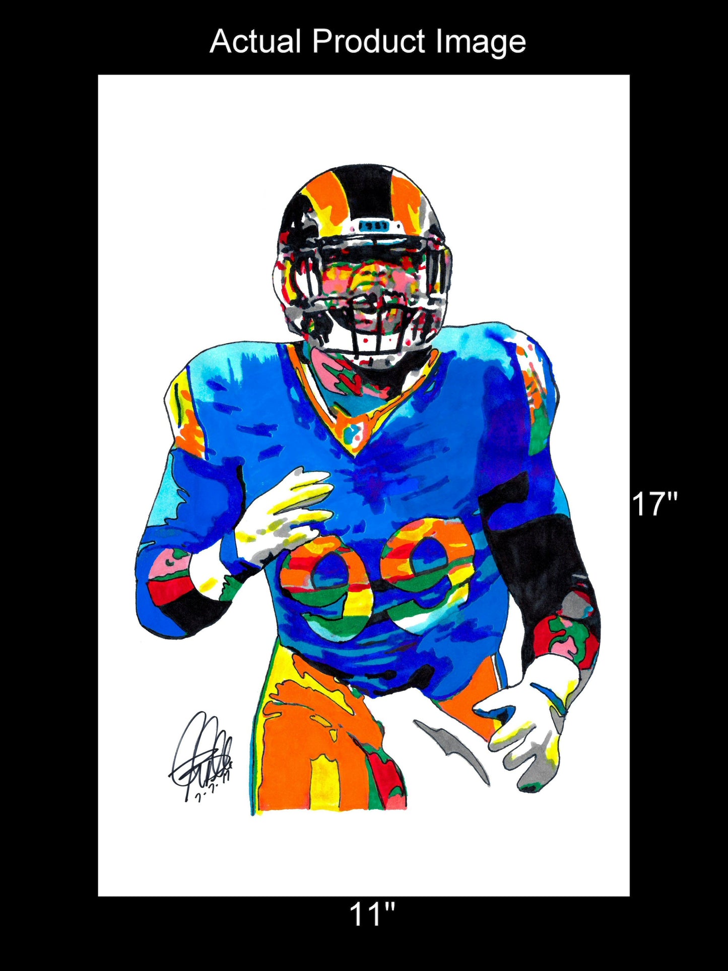 Aaron Donald Los Angeles Rams Football Sports Poster Print Wall Art 11x17