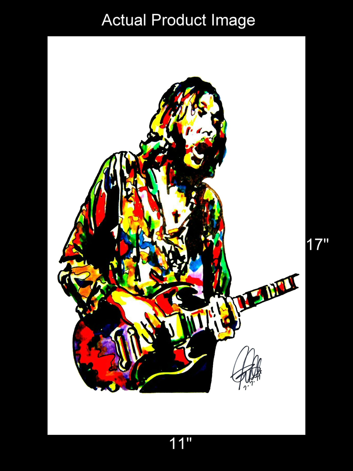 Duane Allman Guitar Southern Rock Music Poster Print Wall Art 11x17