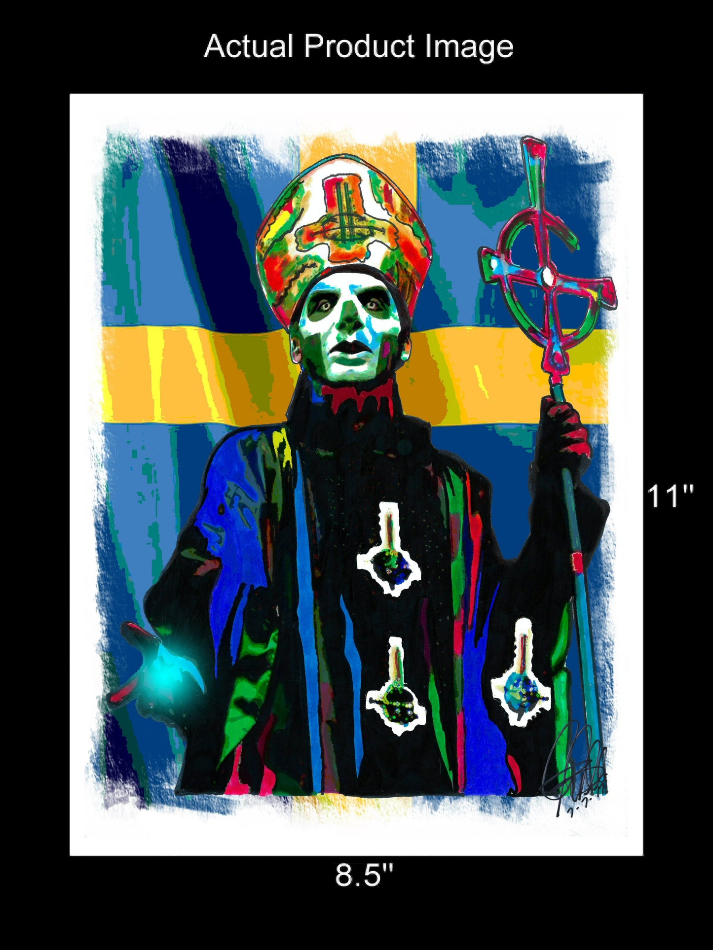Papa Emeritus III Ghost Heavy Metal Rock Music Print Poster Wall Art 8.5x11