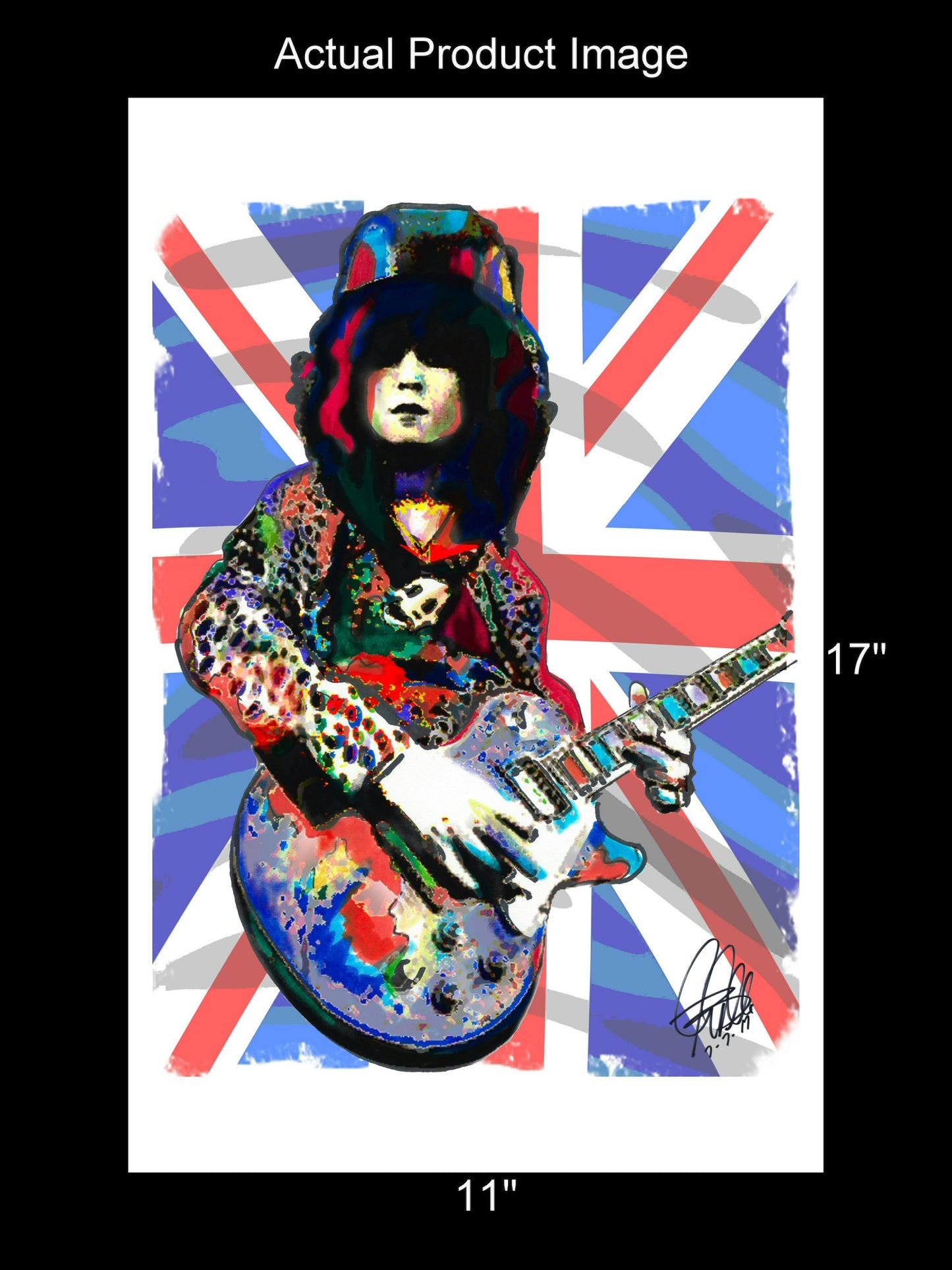 Marc Bolan T Rex Guitar Rock Music Poster Print Wall Art 11x17
