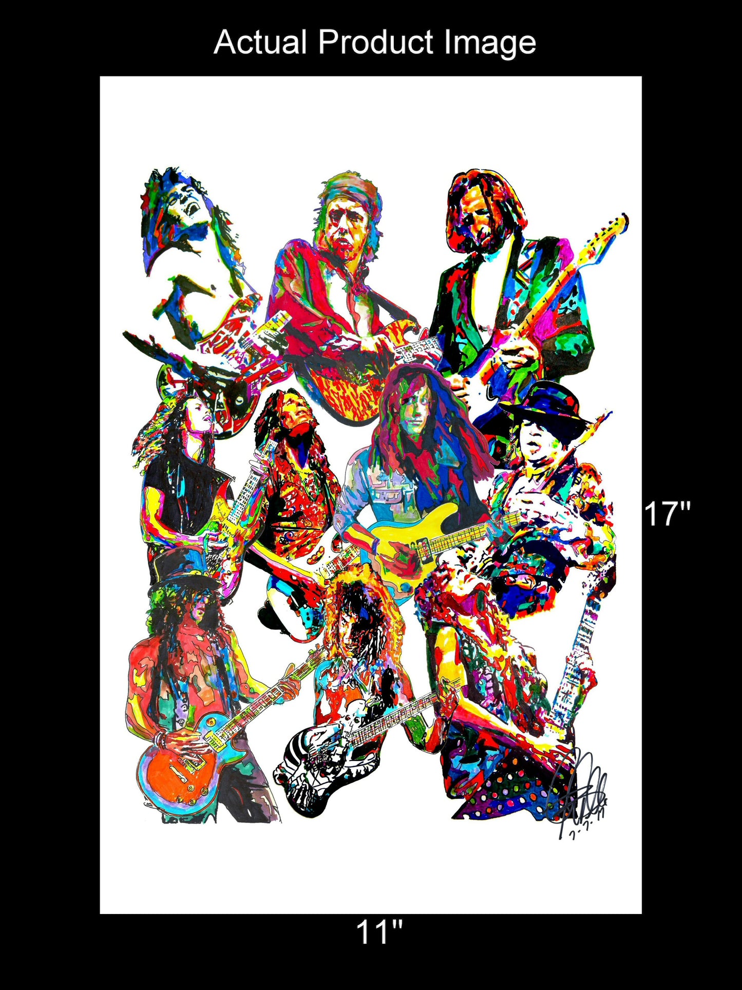 80s Guitar Players Van Halen Rhoads SRV Music Poster Print Wall Art 11x17