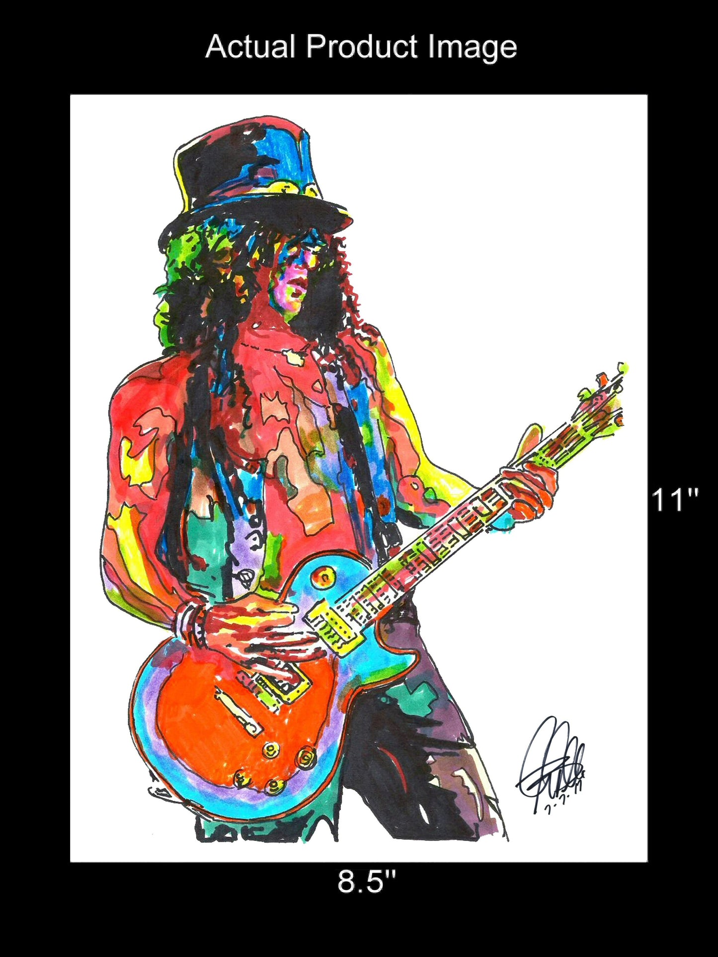 Slash Guns N Roses Guitar Rock Music Poster Print Wall Art 8.5x11