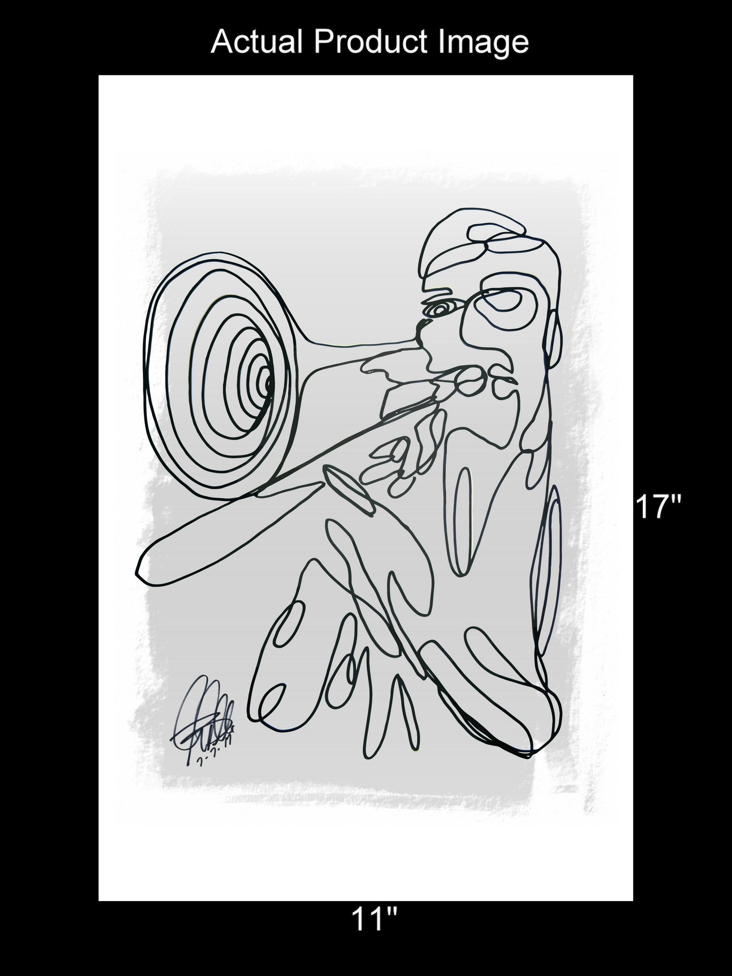 Trombone Player Big Band Music Poster Print Wall Art 11x17