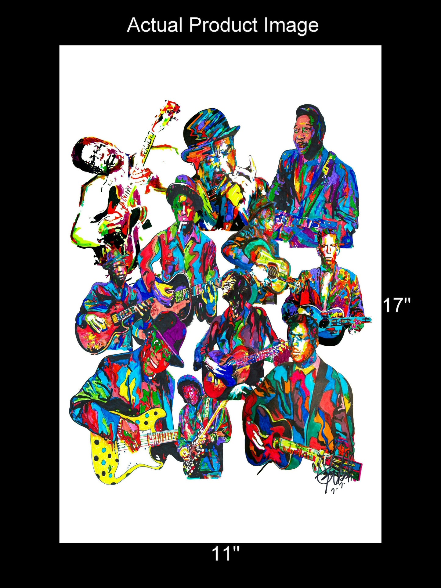 Blues Players Robert Johnson Buddy Guy Music Print Poster Wall Art 11x17