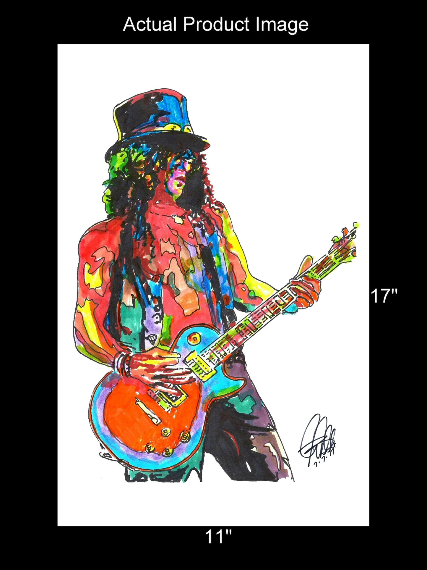 Slash Guns N Roses Guitar Rock Music Poster Print Wall Art 11x17