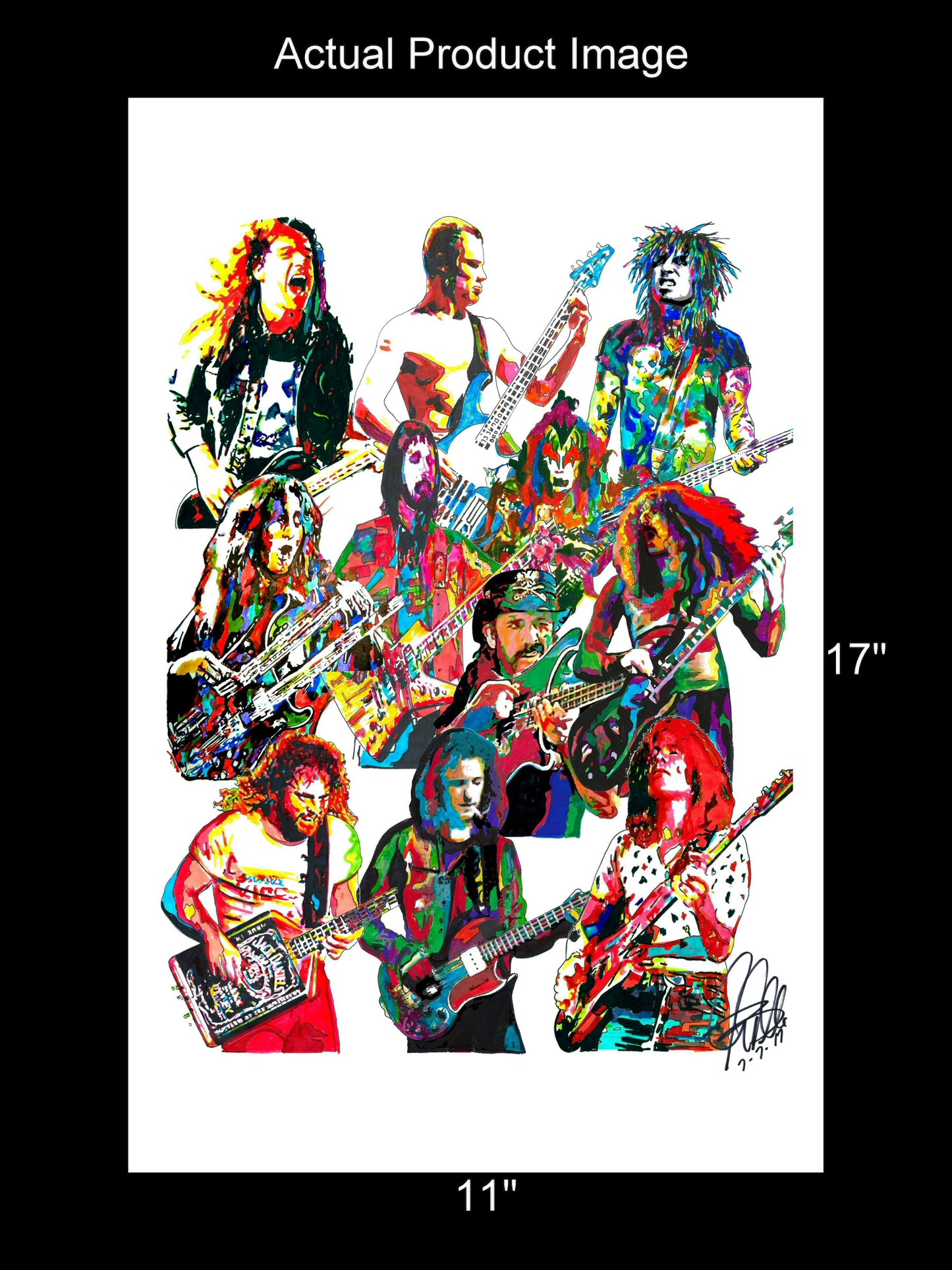 Bass Players Entwistle Flea Lemmy Sixx Rock Music Poster Print Wall Art 11x17