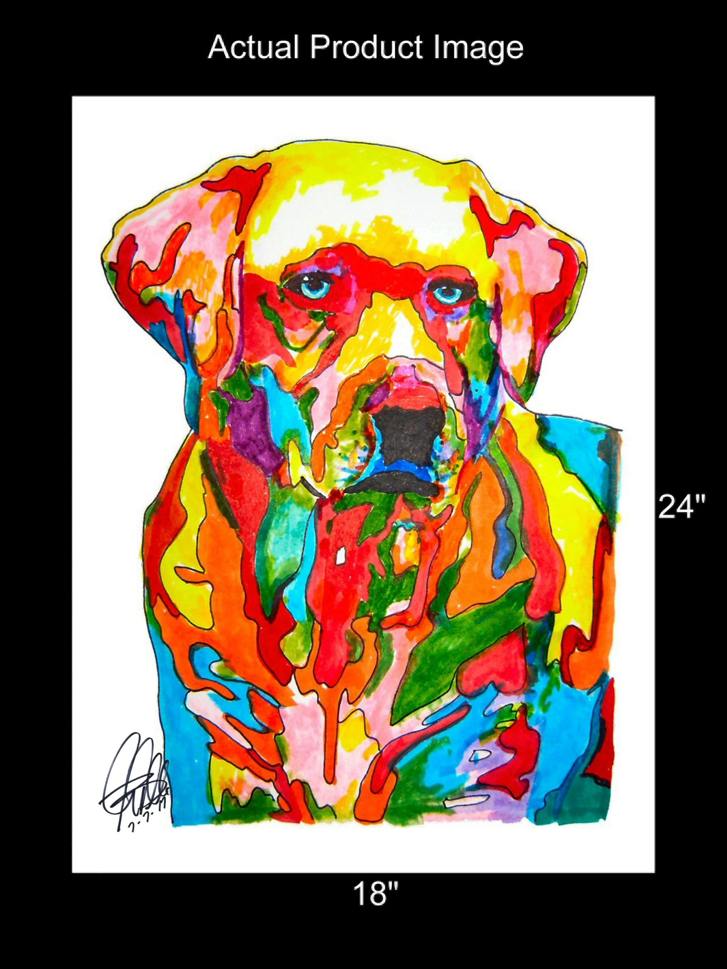 Labrador Retriever Yellow Lab Dog Print Poster Wall Art 18x24