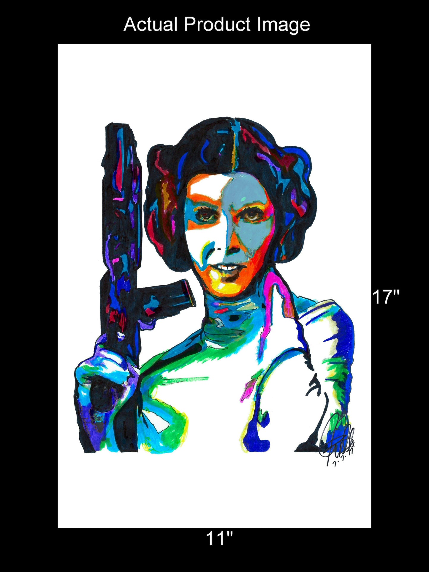 Princess Leia Carrie Fisher Star Wars Poster Print Wall Art 11x17