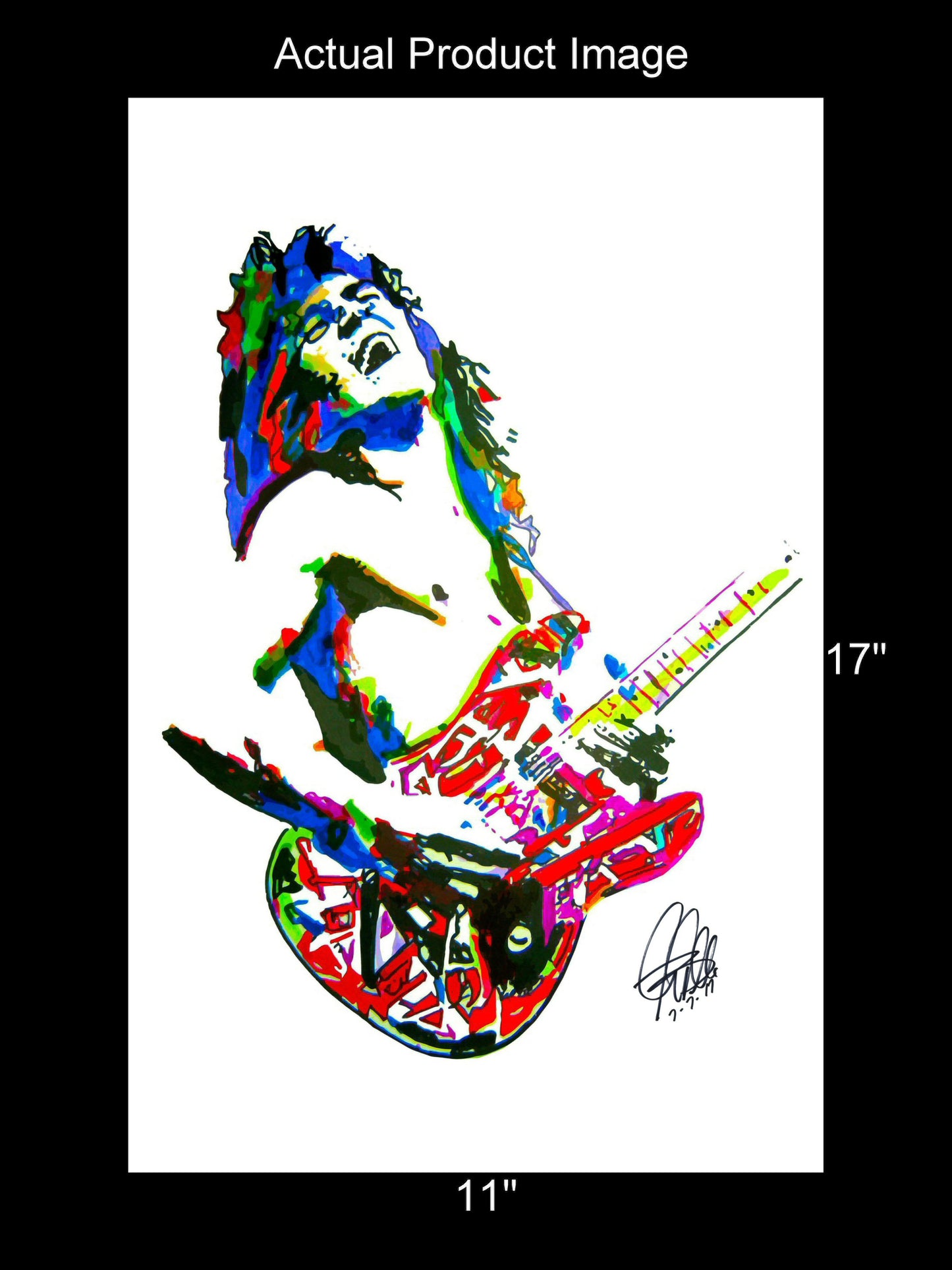 Eddie Van Halen Guitar Hard Rock Music Poster Print Wall Art 11x17