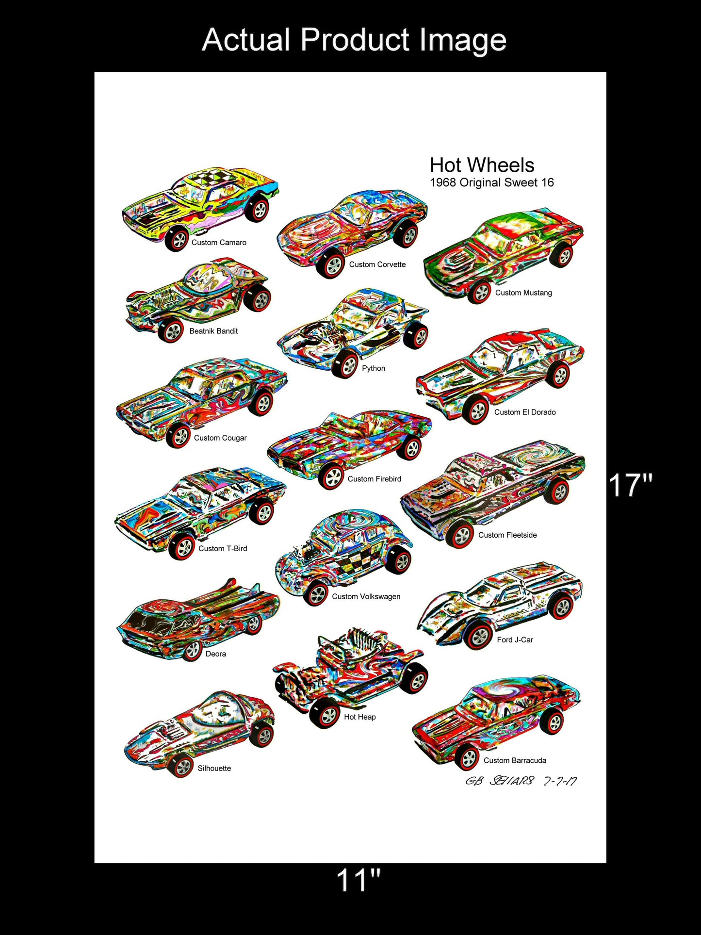 Hot Wheels Sweet 16 Redline Car Racing Poster Print Wall Art 11x17