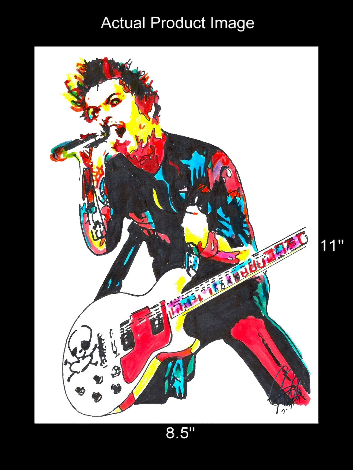 Billie Joe Armstrong Green Day Rock Music Poster Print Wall Art 8.5x11