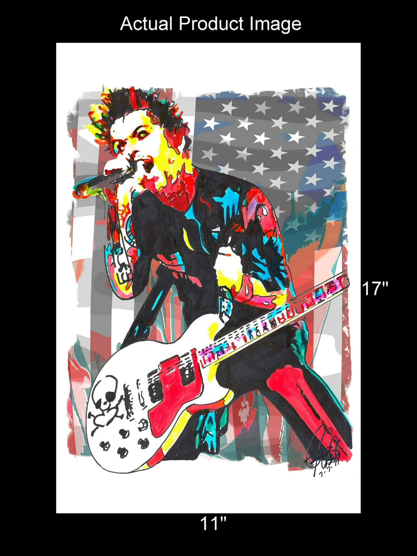 Billie Joe Armstrong Green Day Punk Rock Music Poster Print Wall Art 11x17