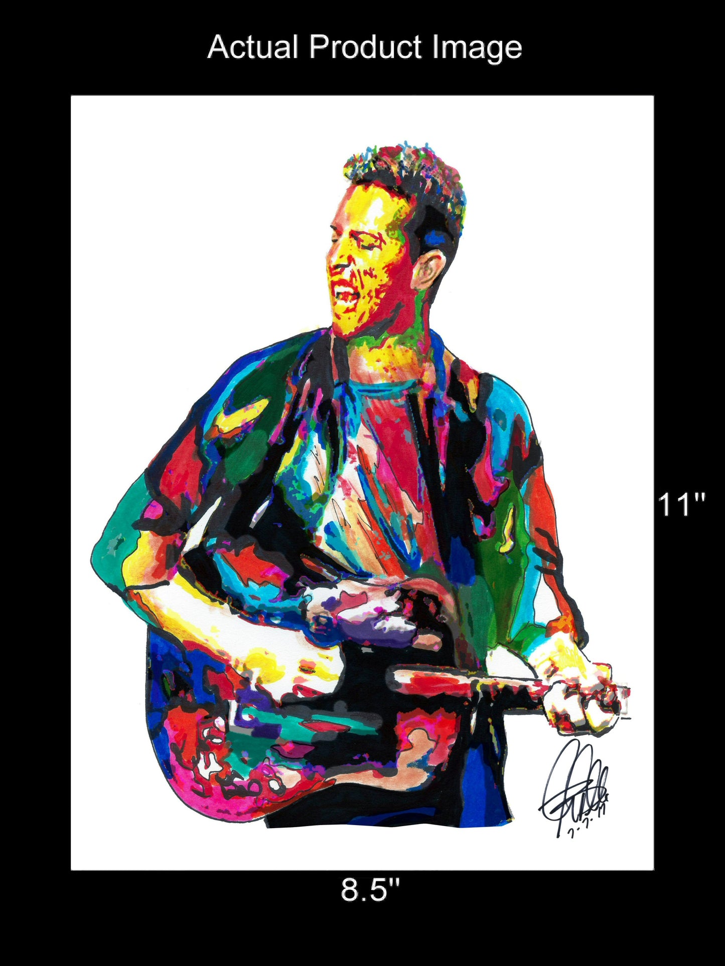 Chris Martin Coldplay Singer Guitar Rock Music Poster Print Wall 8.5x11